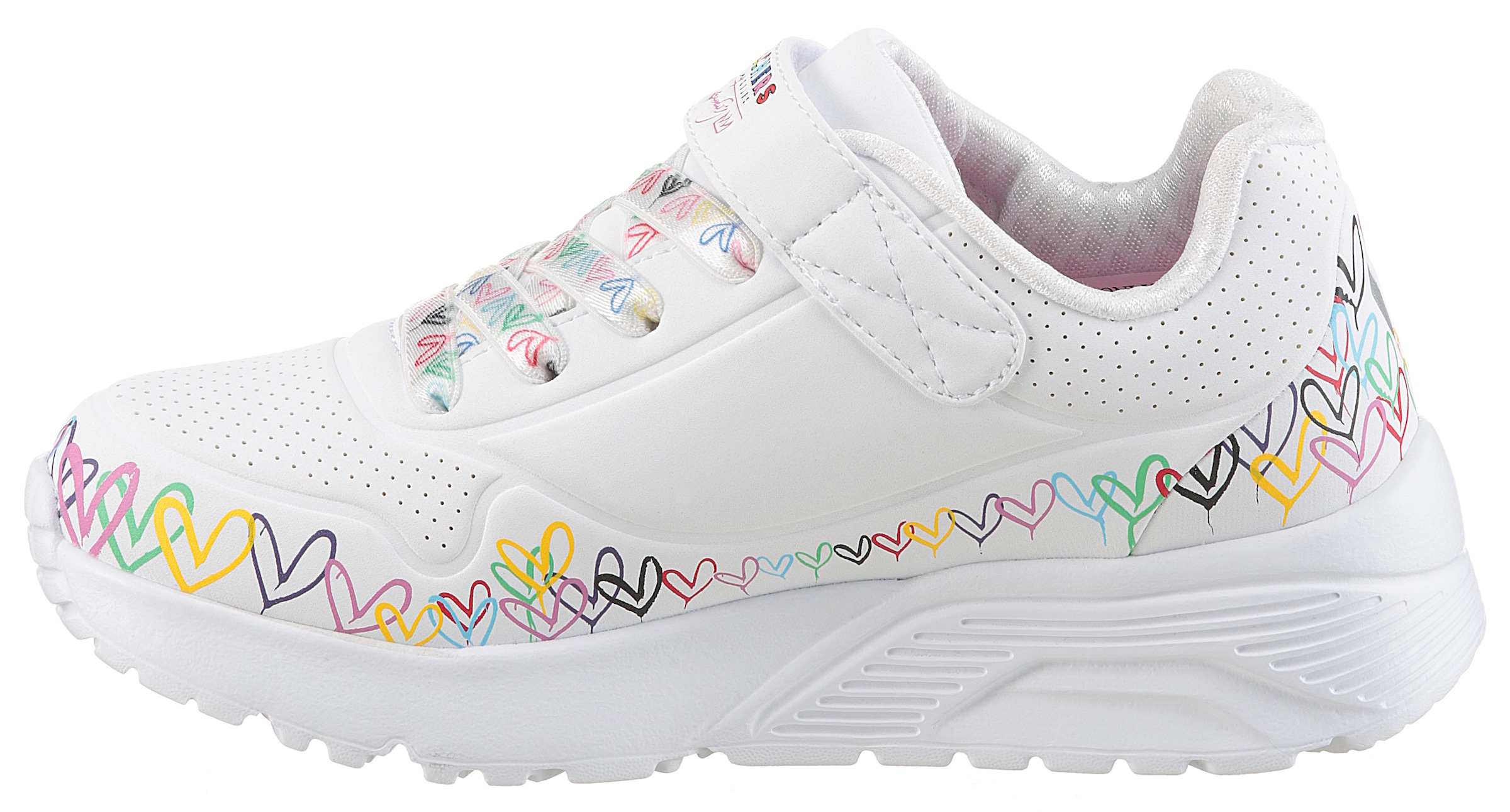 Skechers Sneaker »UNO LITE«, Klettschuh mit bunten Herzen, Größenschablone zum Download