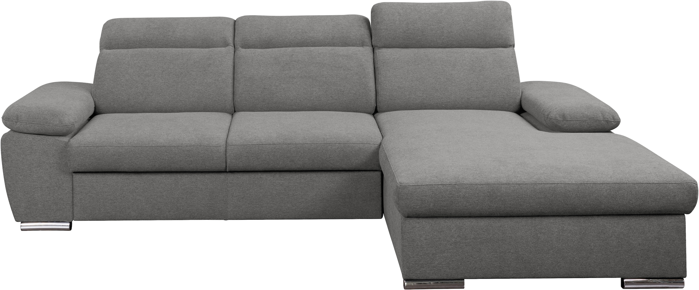 WERK2 Ecksofa »Palma 282 x 185 cm mit Bett & Bettkasten, Kopfteilverstellung, bequem« Strukturstoff, L-Form, XXL, Schlaffunktion, Bettkasten