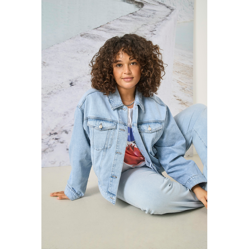 ONLY CARMAKOMA Jeansjacke »CARROBYN L/S DNM JACKET TAI« Light Blue Denim 48 48 Coole Jeansjacke von ONLY CARMAKOMA