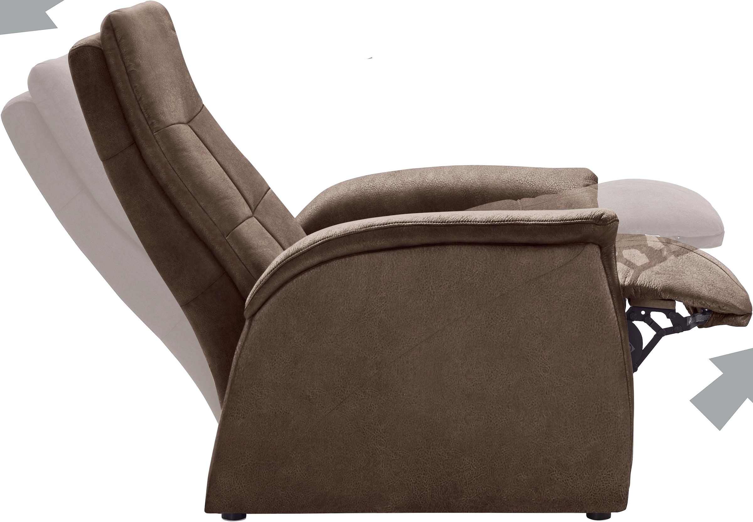 exxpo - sofa fashion Sessel »Tivoli, Hochlehnsessel, Relaxsessel, Kinosessel, bequem«, (Set), mit Relaxfunktion, schmale Armlehnen