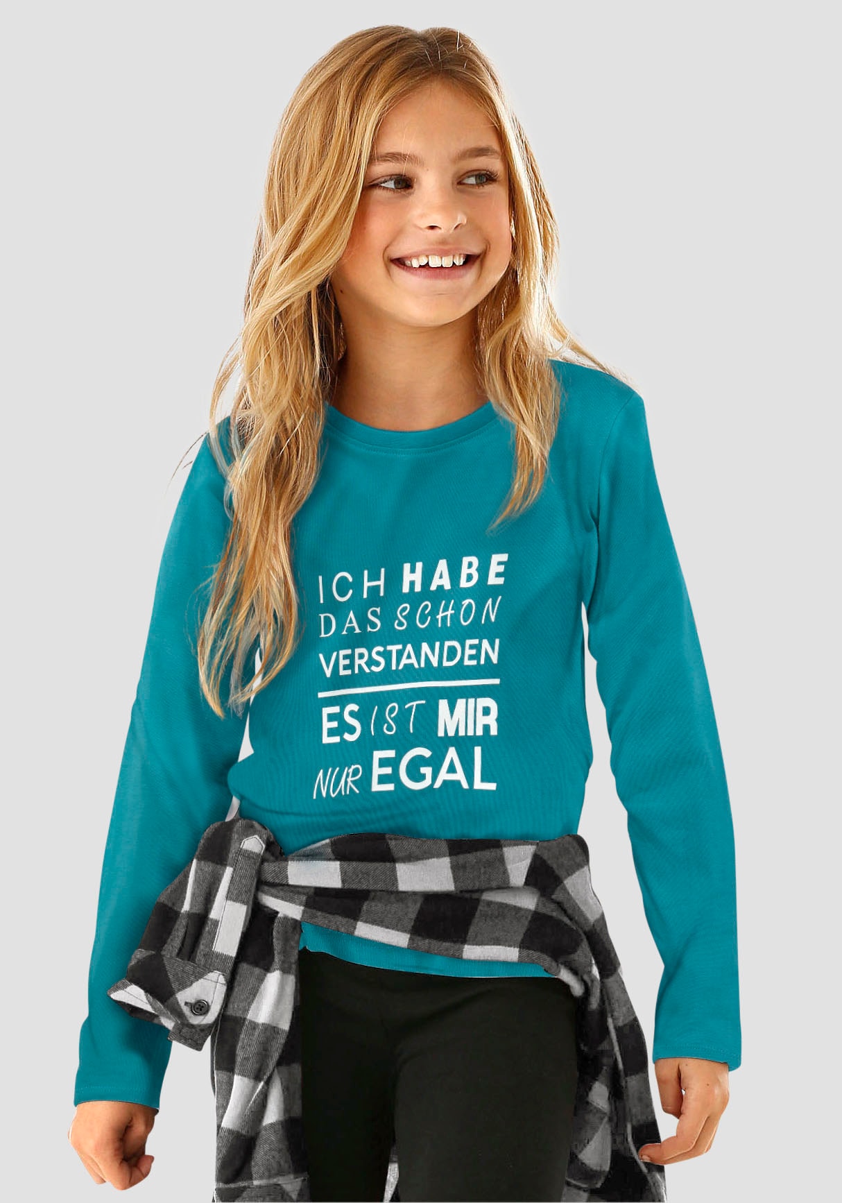 KIDSWORLD Langarmshirt »Ich hab das schon verstanden - es ist mir nur egal«, Druck