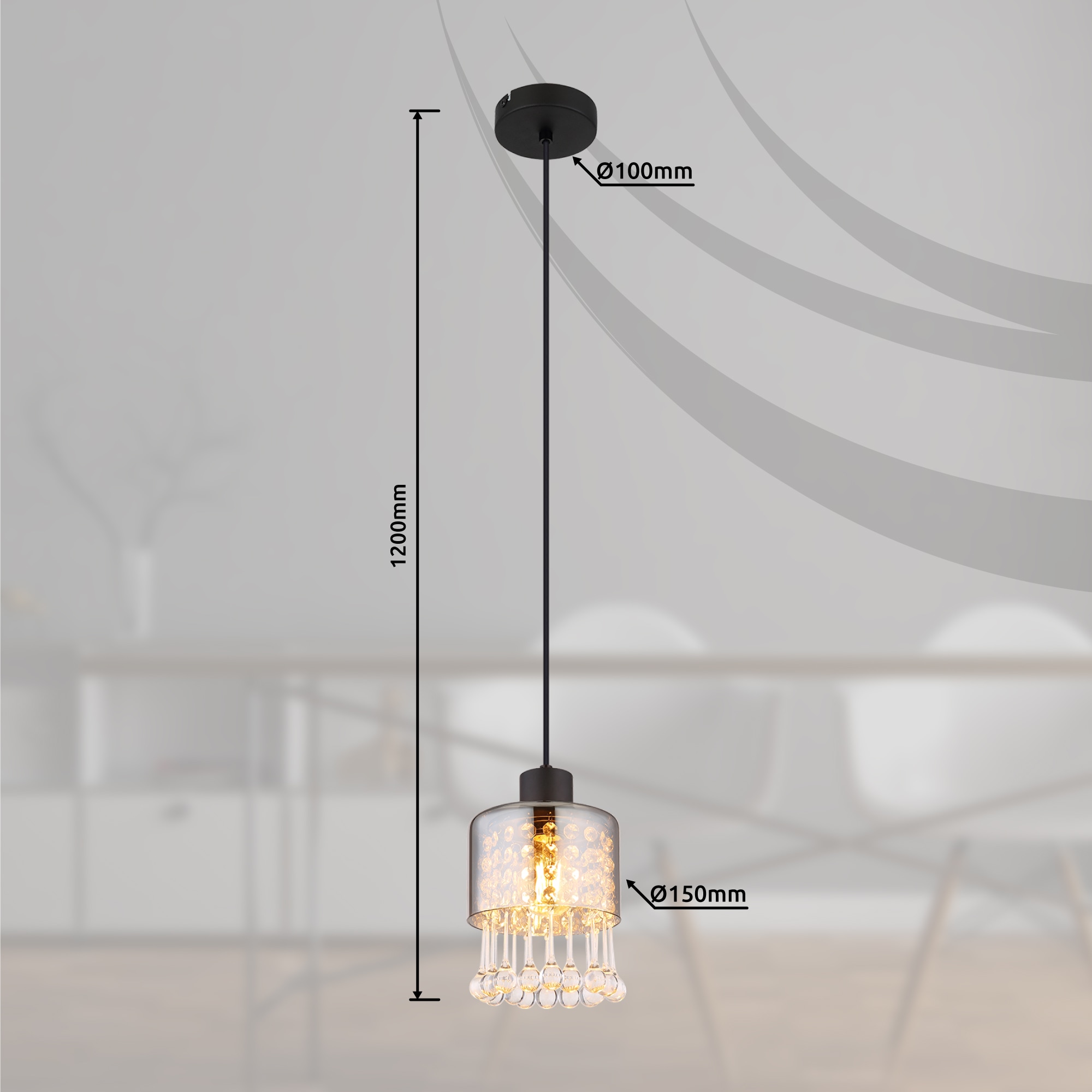 GLOBO LIGHTING Hängeleuchte »HENDRY« E27 1 Stk. Hängelampe Esszimmer-Leuchte Esstischleuchte Wohnzimmer