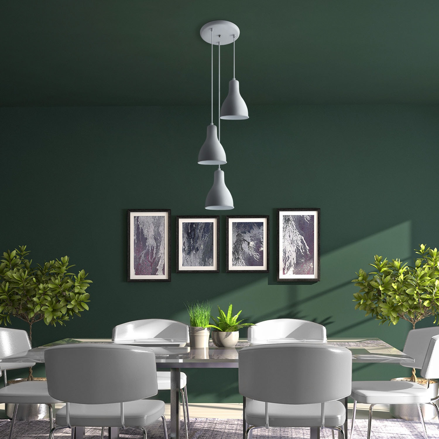 Paco Home Pendelleuchte »CHARLIE«, 3 flammig, Leuchtmittel E27 | ohne Leuchtmittel, Hängelampe Esszimmer Küchenlampe Hängend Esstischlampe E27