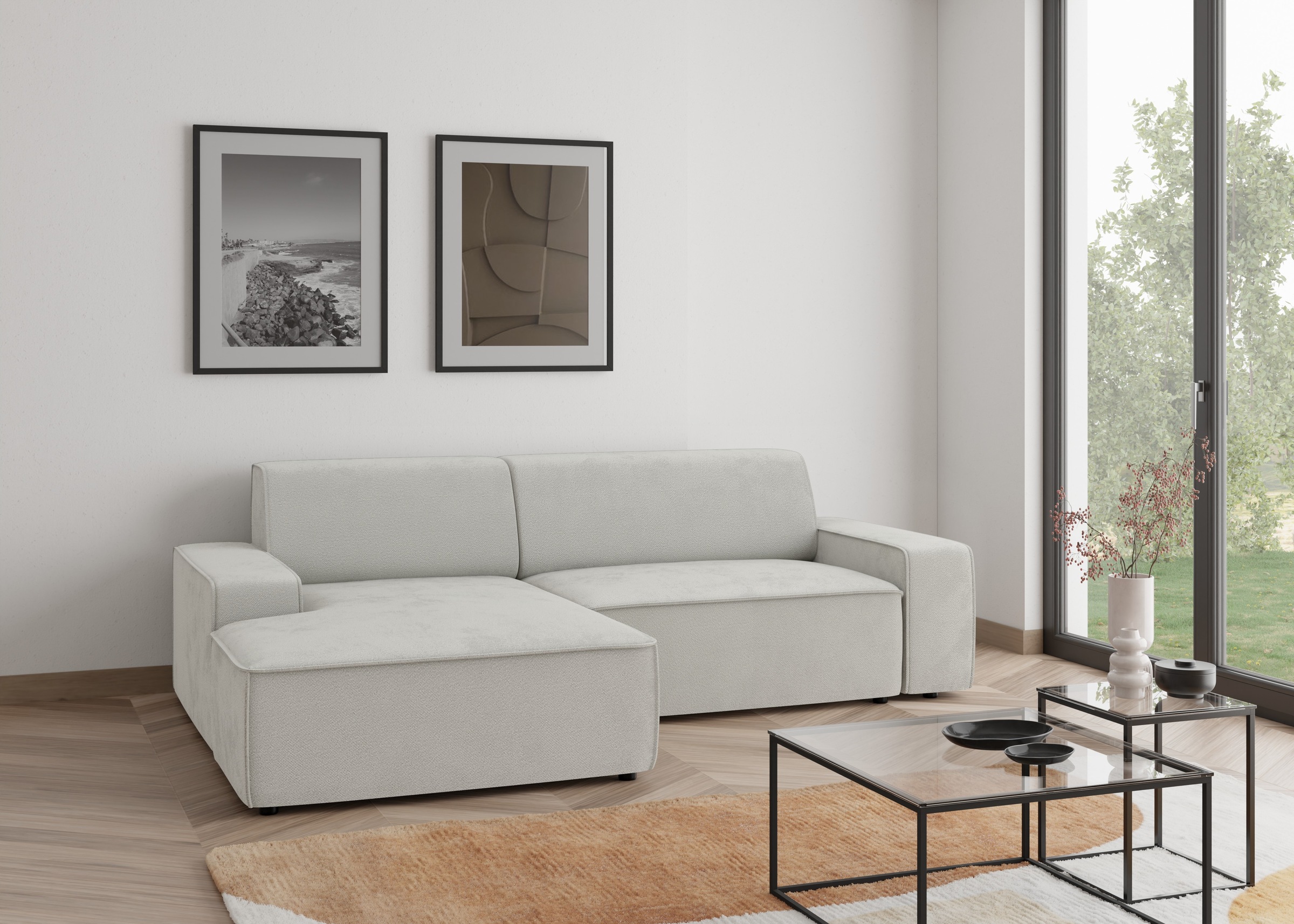 TRENDMANUFAKTUR Ecksofa »Graz, wahlweise mit Sitzvorschub und Bettkasten, L günstig online kaufen