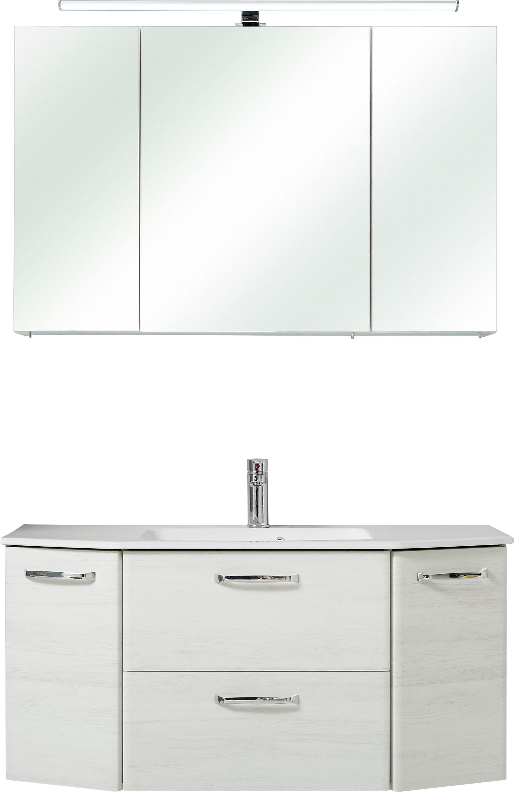 Saphir Badmöbel-Set »Quickset 2-teilig, Keramik-Waschtisch mit LED-Spiegels günstig online kaufen