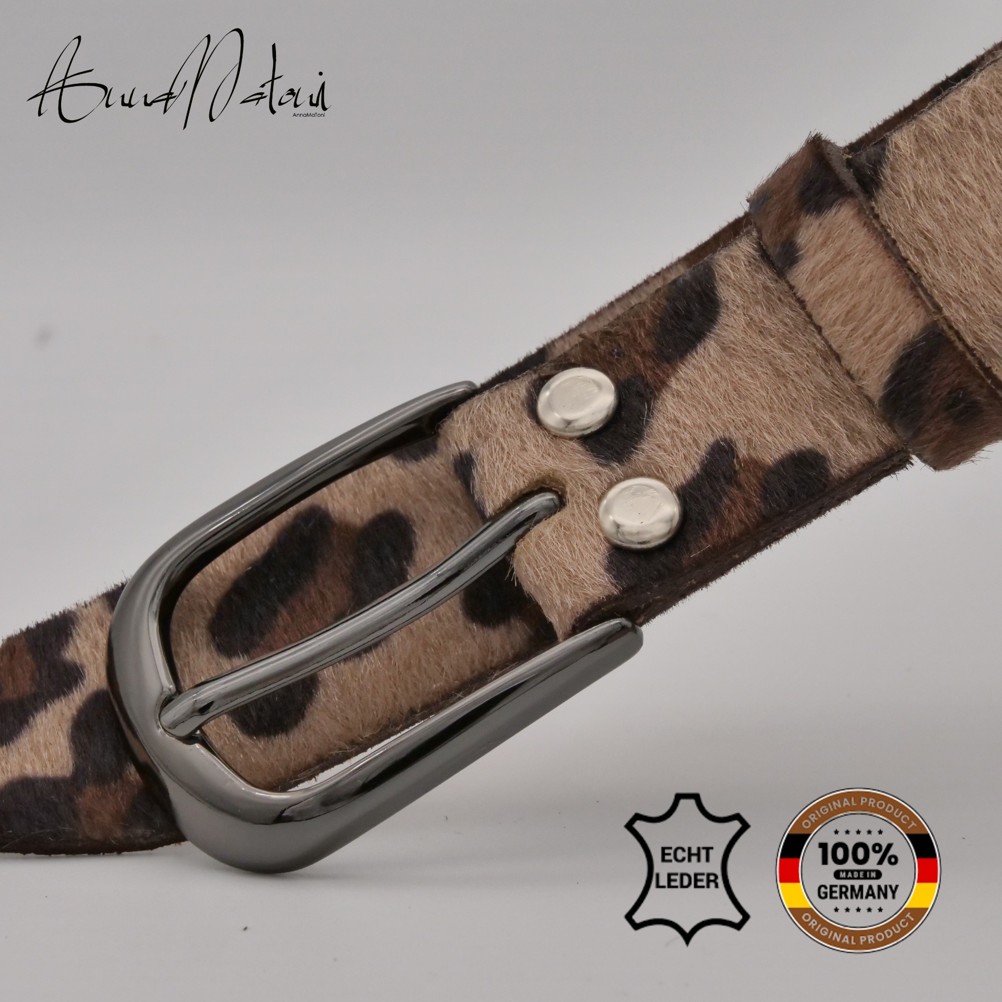 AnnaMatoni Ledergürtel »AnnaMatoni Damen Ledergürtel in hochwertigem Kunstfell in Leo«