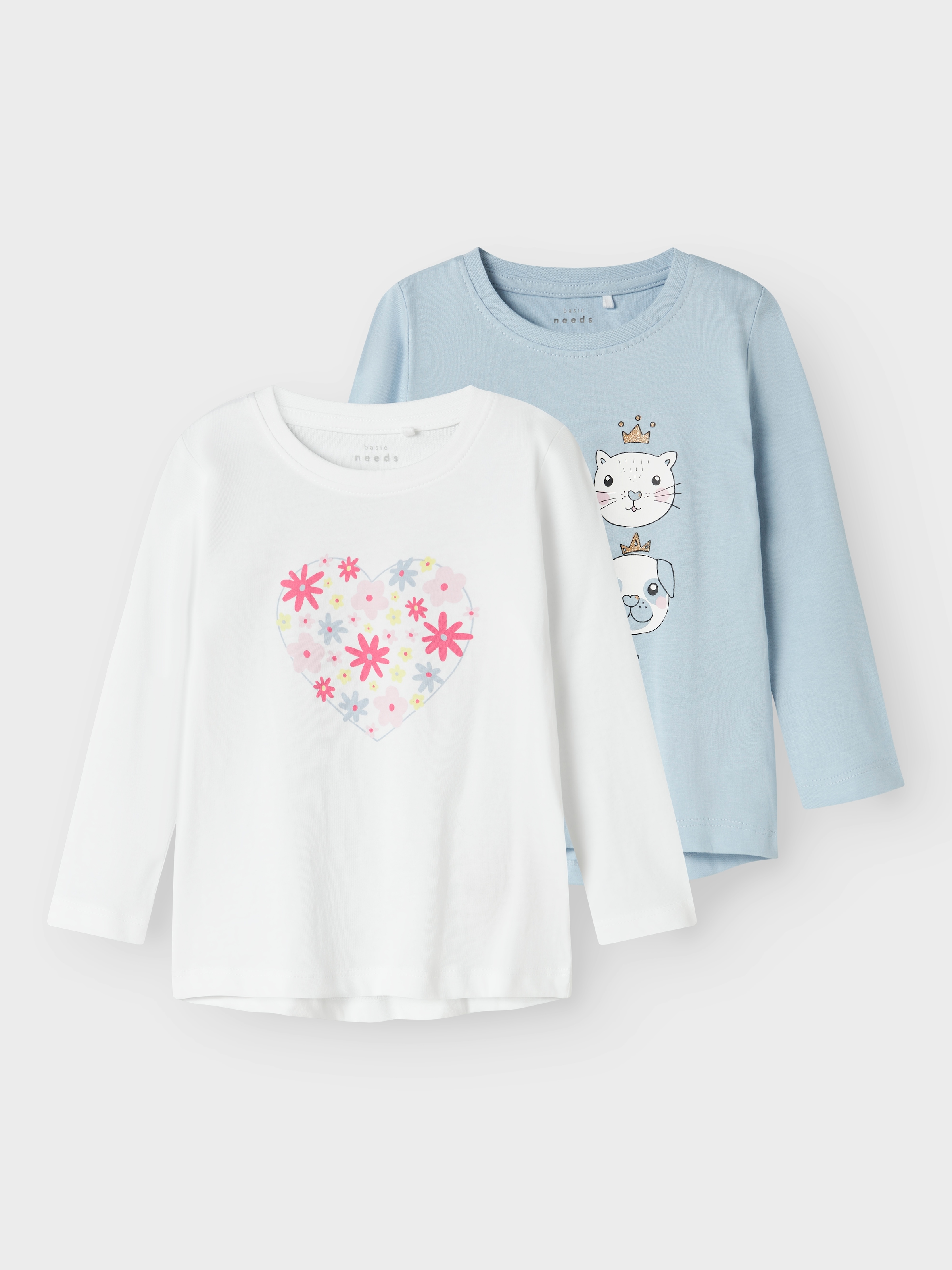 Name It Langarmshirt »NMFVIOLET 2P LS LOOSE TOP«, (Packung, 2 tlg.)