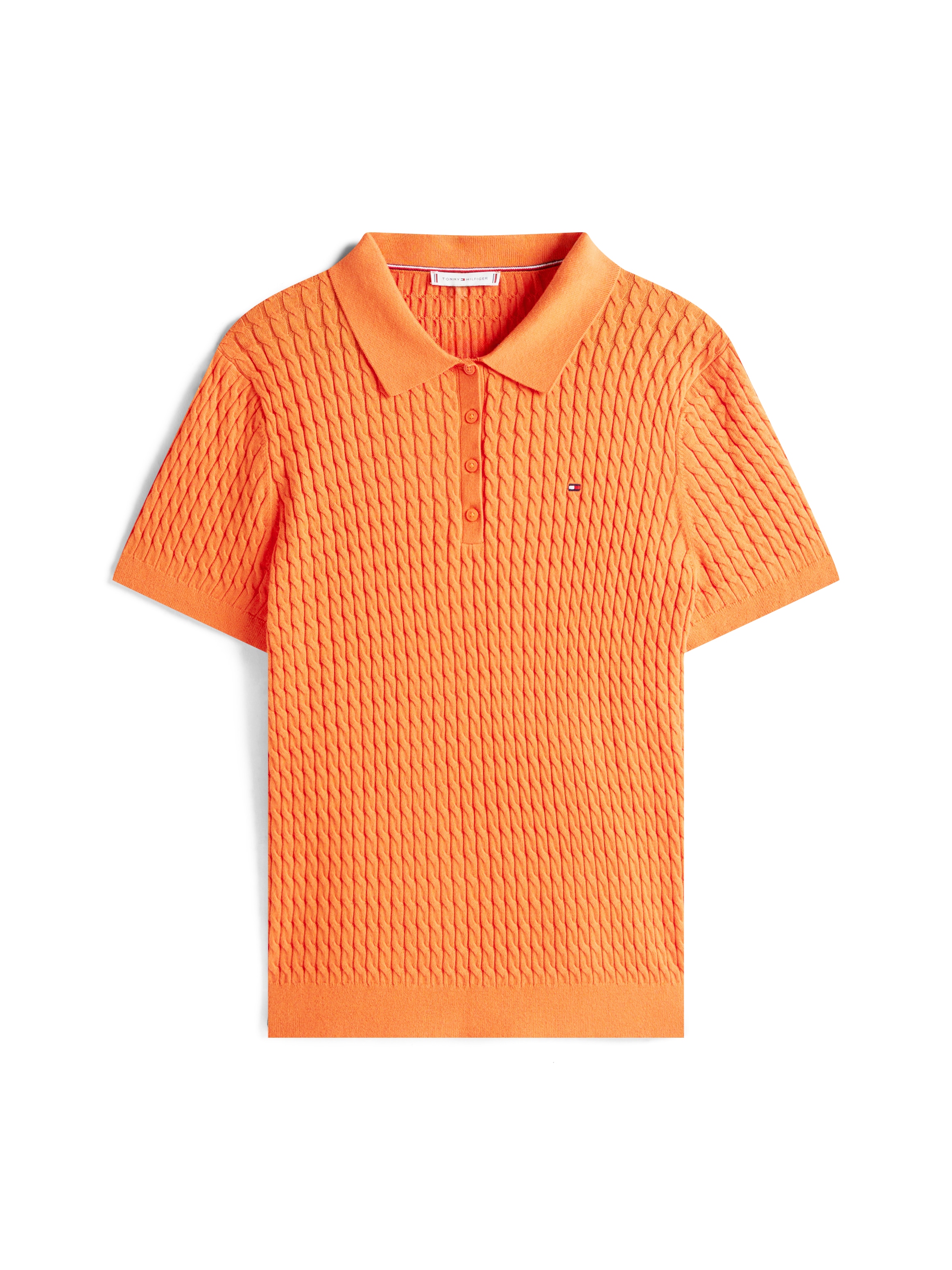 Tommy Hilfiger Curve Kurzarmpullover »CRV CO CABLE FINE GG POLO SWT«