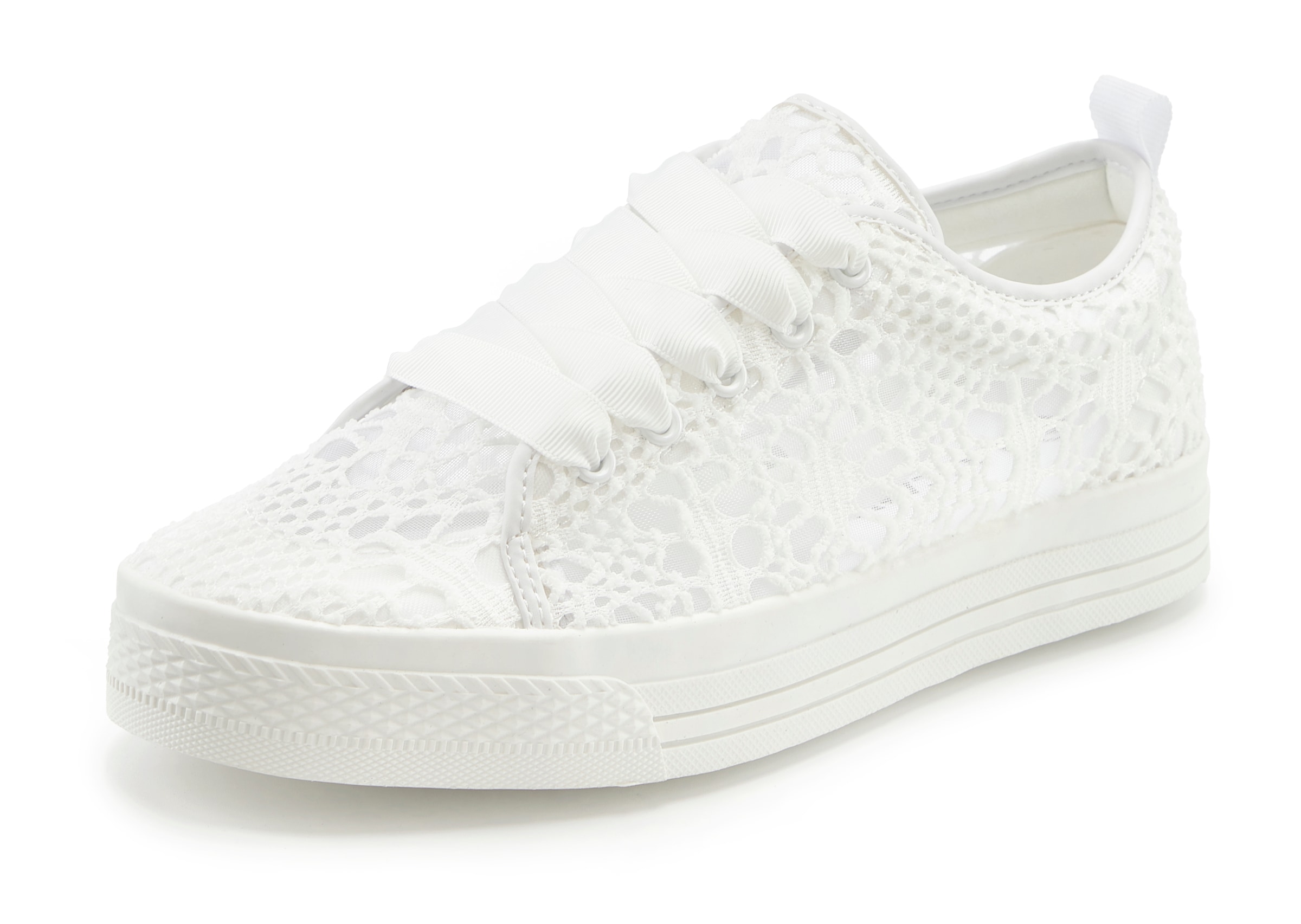 LASCANA Sneaker, mit leichter Plateausohle und Spitze, Schnürhalbschuhe, Freizeitschuhe