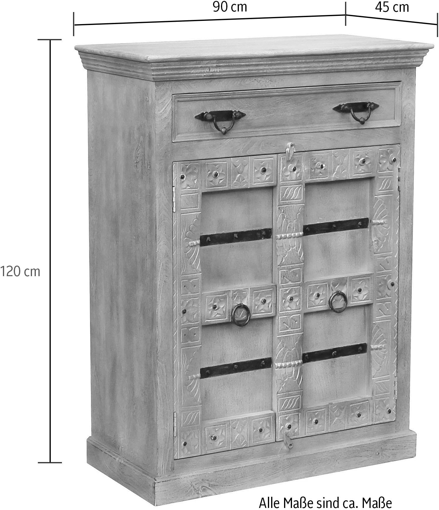 SIT Highboard »Daipur« geschnitzte Verzierungen