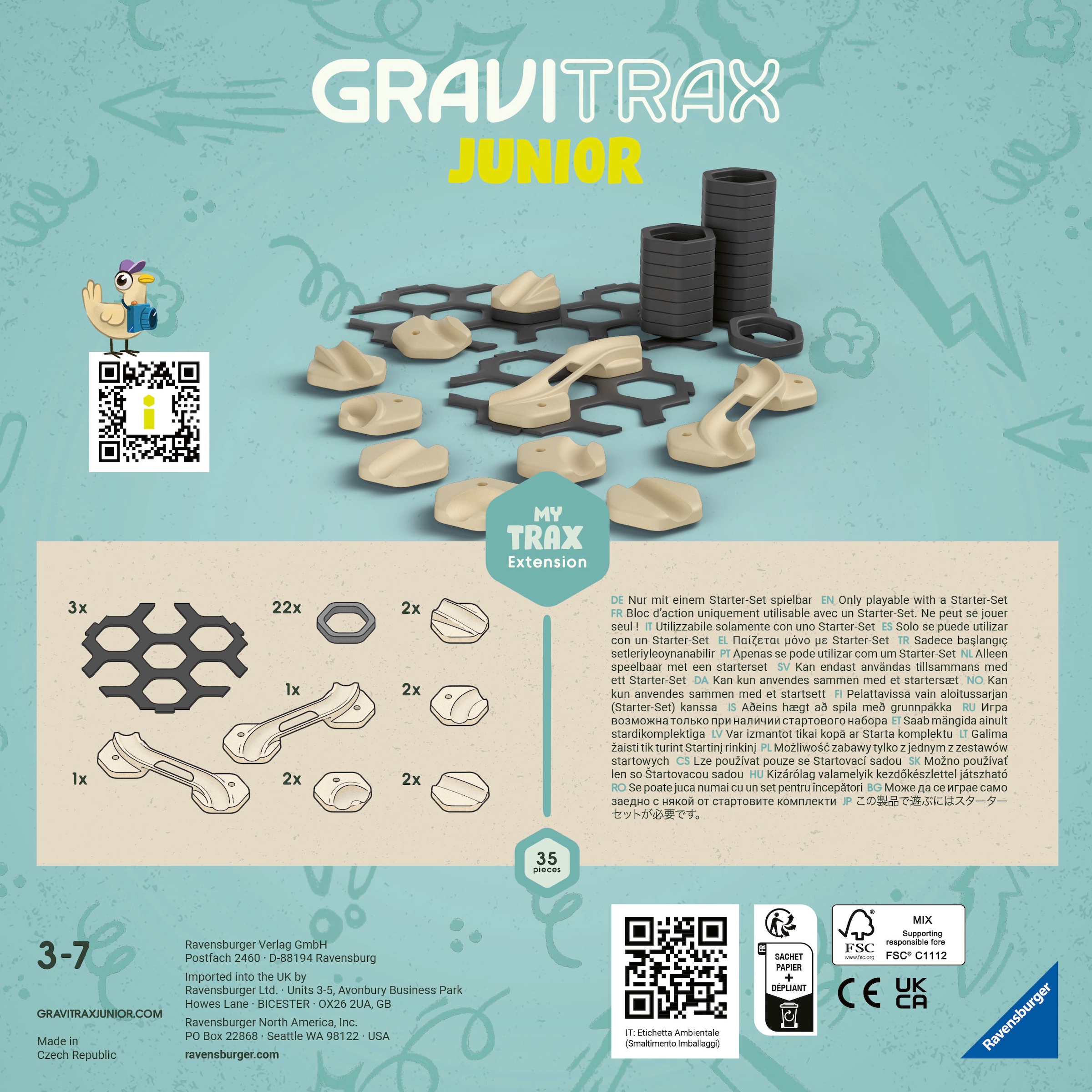 Ravensburger Kugelbahn-Bausatz »GraviTrax Junior Extension Trax«, Made in Europe