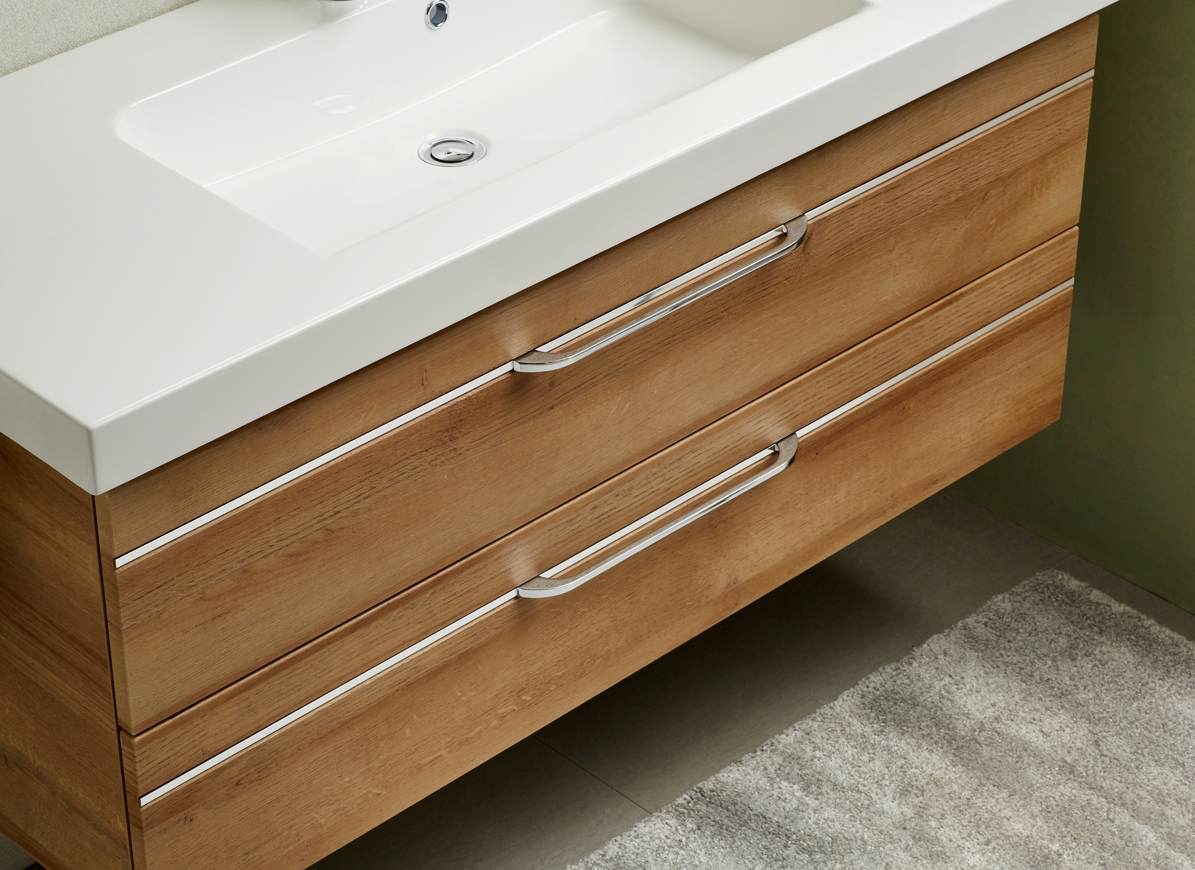 Saphir Badmöbel-Set »Balto Sprint Waschplatz mit Mineralmarmor-Waschtisch, 123 cm breit«, (1 St.), Waschtisch und Unterschrank, inkl. Türdämpfer, mit 2 Schubladen