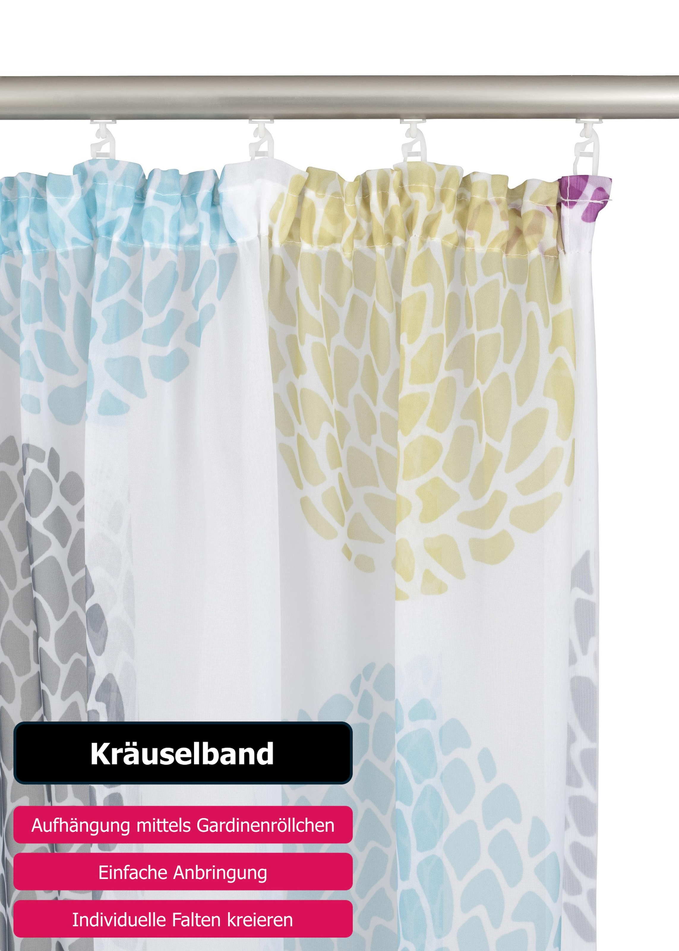 my home Gardine »Belem«, (1 St.), 1 bzw. 2 Schals, Vorhang, Fertiggardine, Kreise