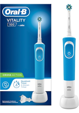 Oral B Elektrische Zahnbürste »Vitality 100 CrossAction Blau«, 1 St. Aufsteckbürsten kaufen