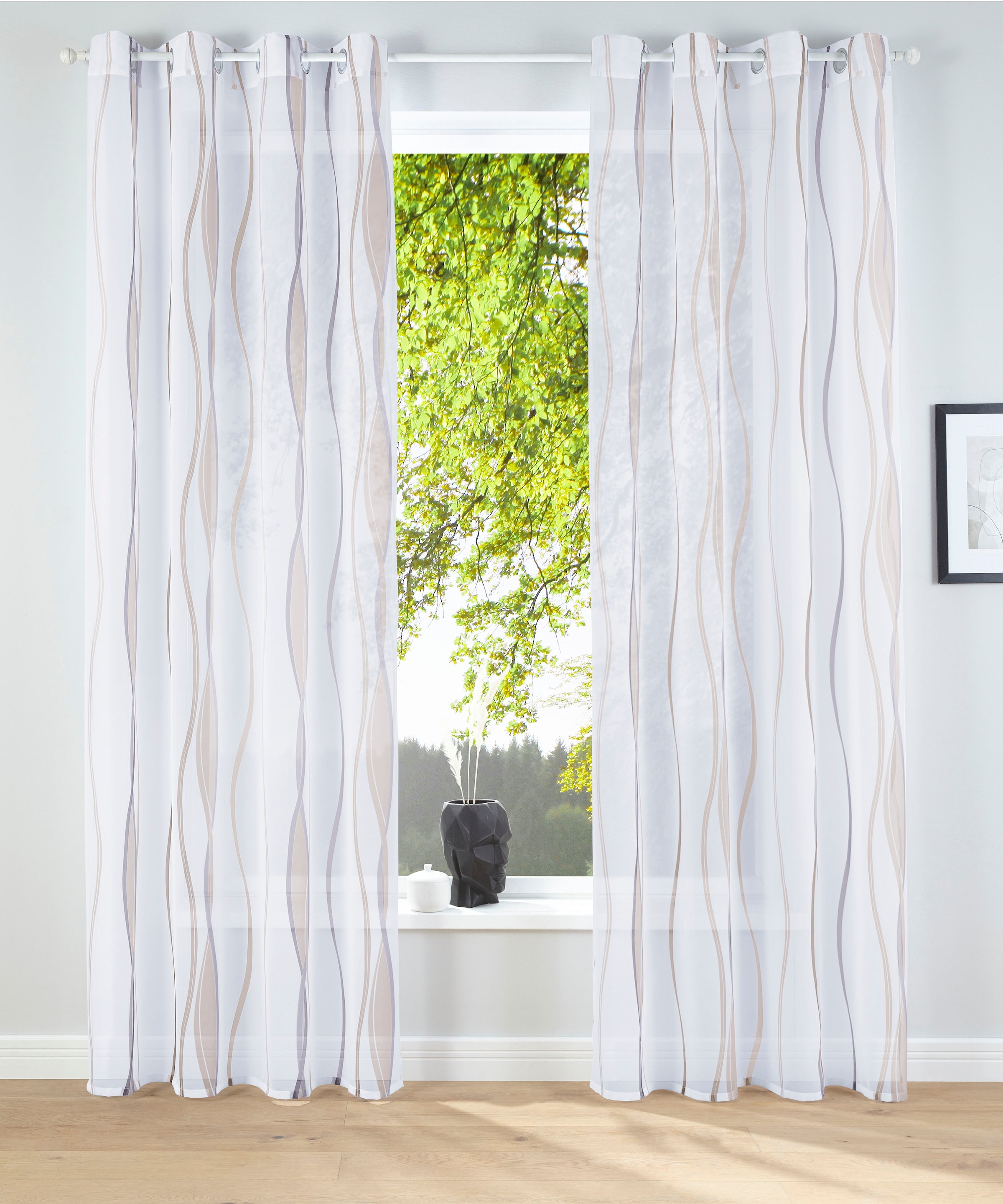 my home Gardine »Dimona« Ösen 2 Stk. tlg. 2-er Set, transparent, Voile, Pol günstig online kaufen