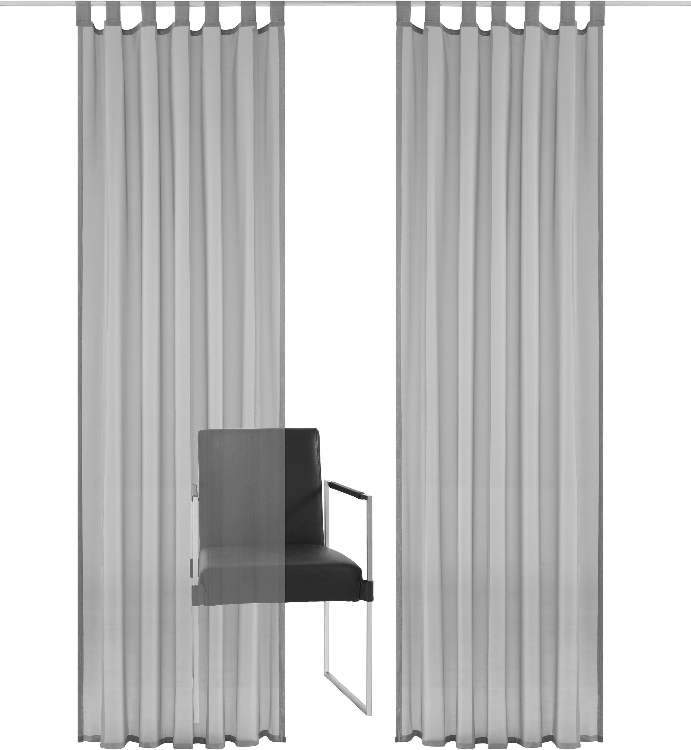 my home Gardine »XANA mit Ösen, Kräuselband oder Schlaufen«, (1 St.), Bestseller, einfarbig, 1 bzw. 2 Schals, pflegeleicht, Schal