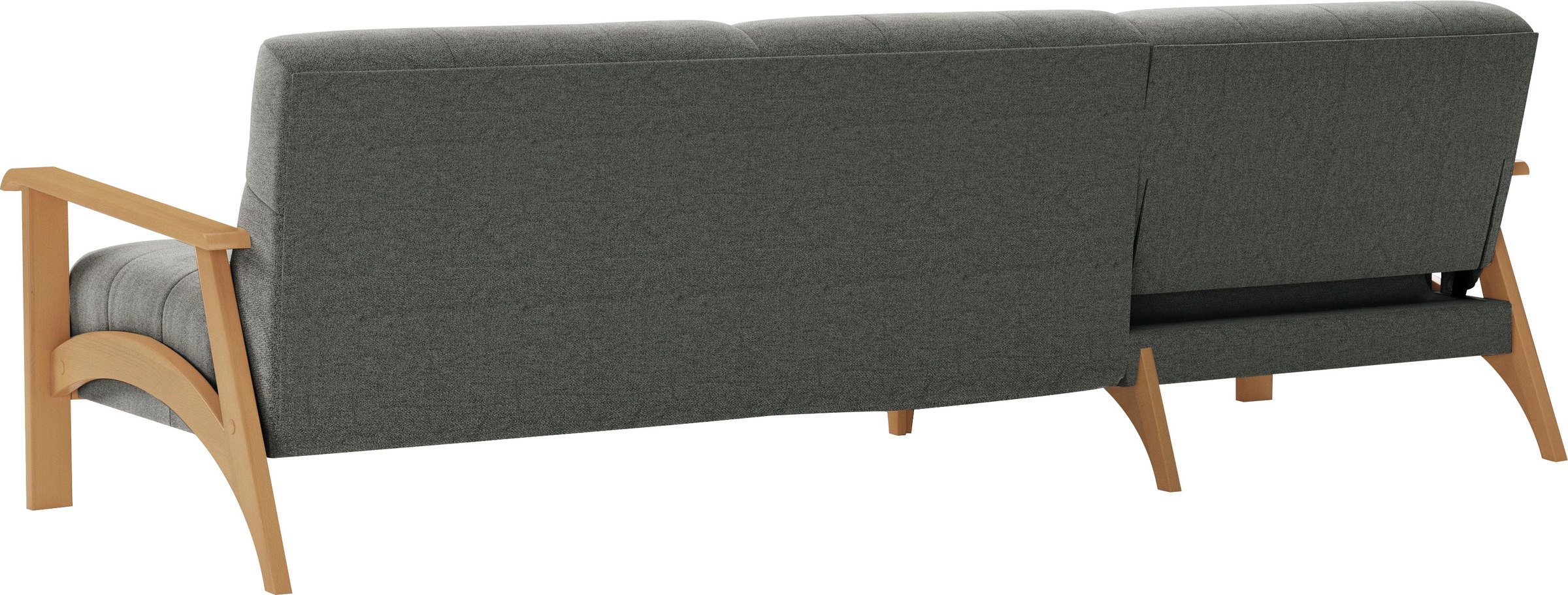 sit&more Ecksofa »Billund L-Form«, Armlehnen aus eichefarbigem Buchenholz, verschiedene Bezüge und Farben