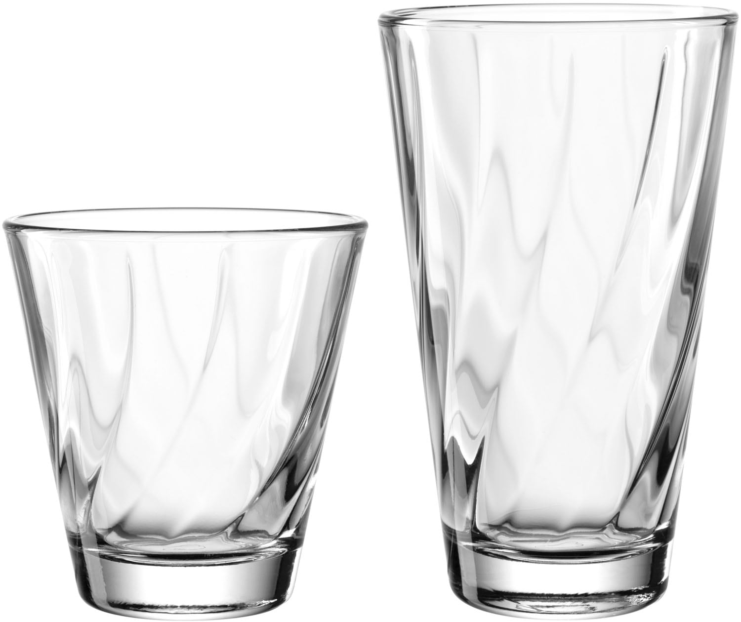 LEONARDO Gläser-Set »Trinkglas-Set TWIST, 12-teilig«, (Set, 12 tlg., 6 Trinkgläser 300 ml, 6 Trinkgläser 215 ml), Becher-Set, spülmaschinengeeignet