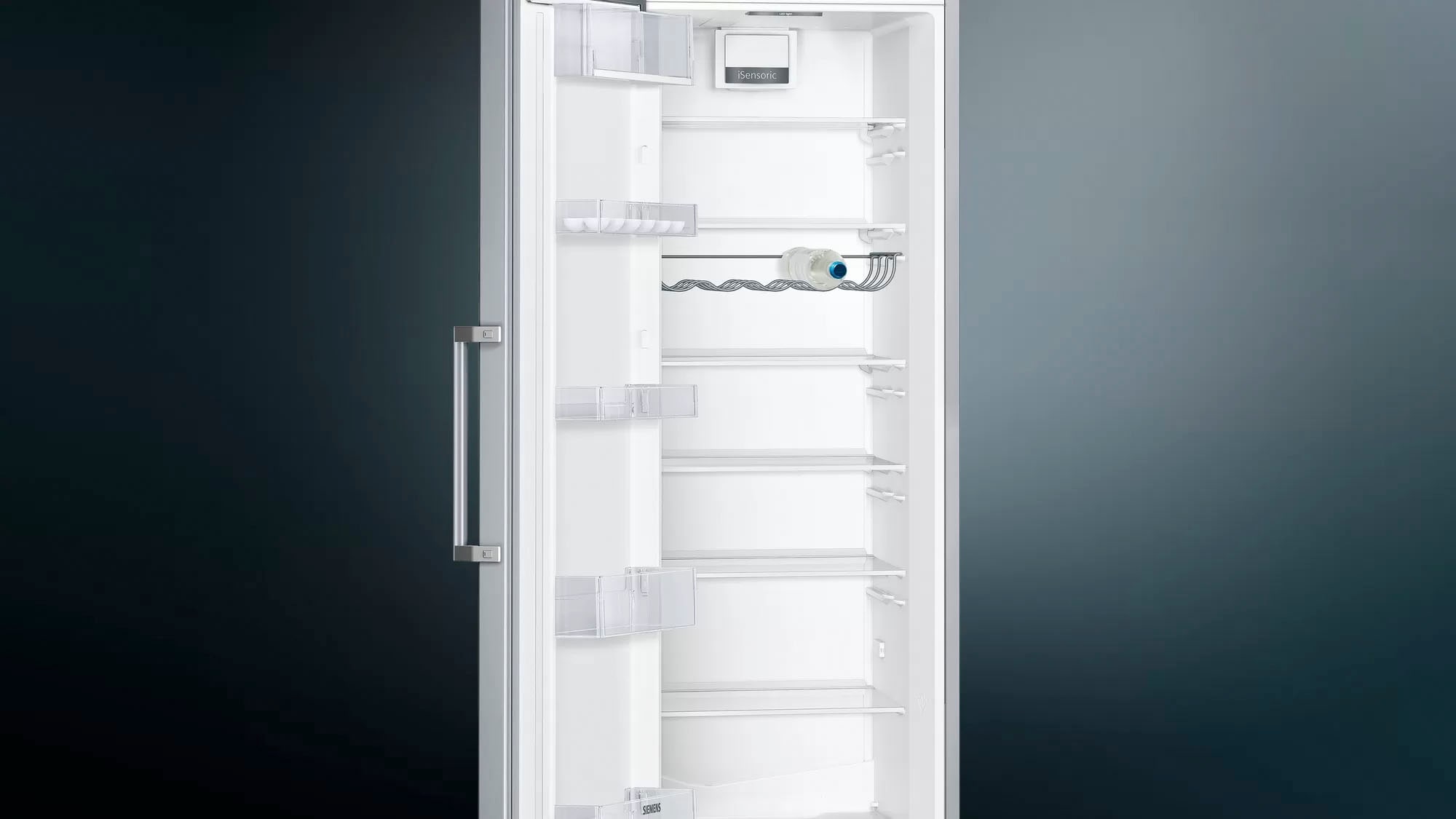 SIEMENS European Side-by-Side iQ300, 186 cm hoch, 120 cm breit, mit Flaschenregal-höhenverstellbare Füße