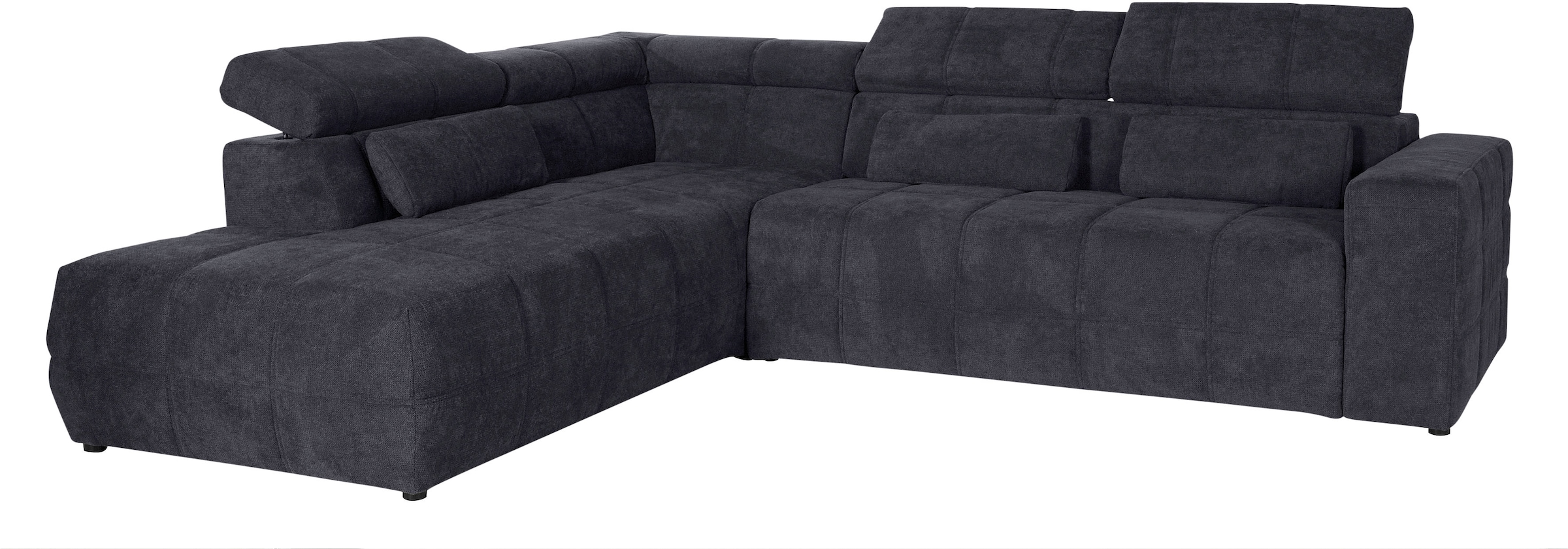 DOMO collection Ecksofa »Brandon L-Form, auch in Leder«, inklusive Kopfteilverstellung, wahlweise mit Sitztiefenverstellung