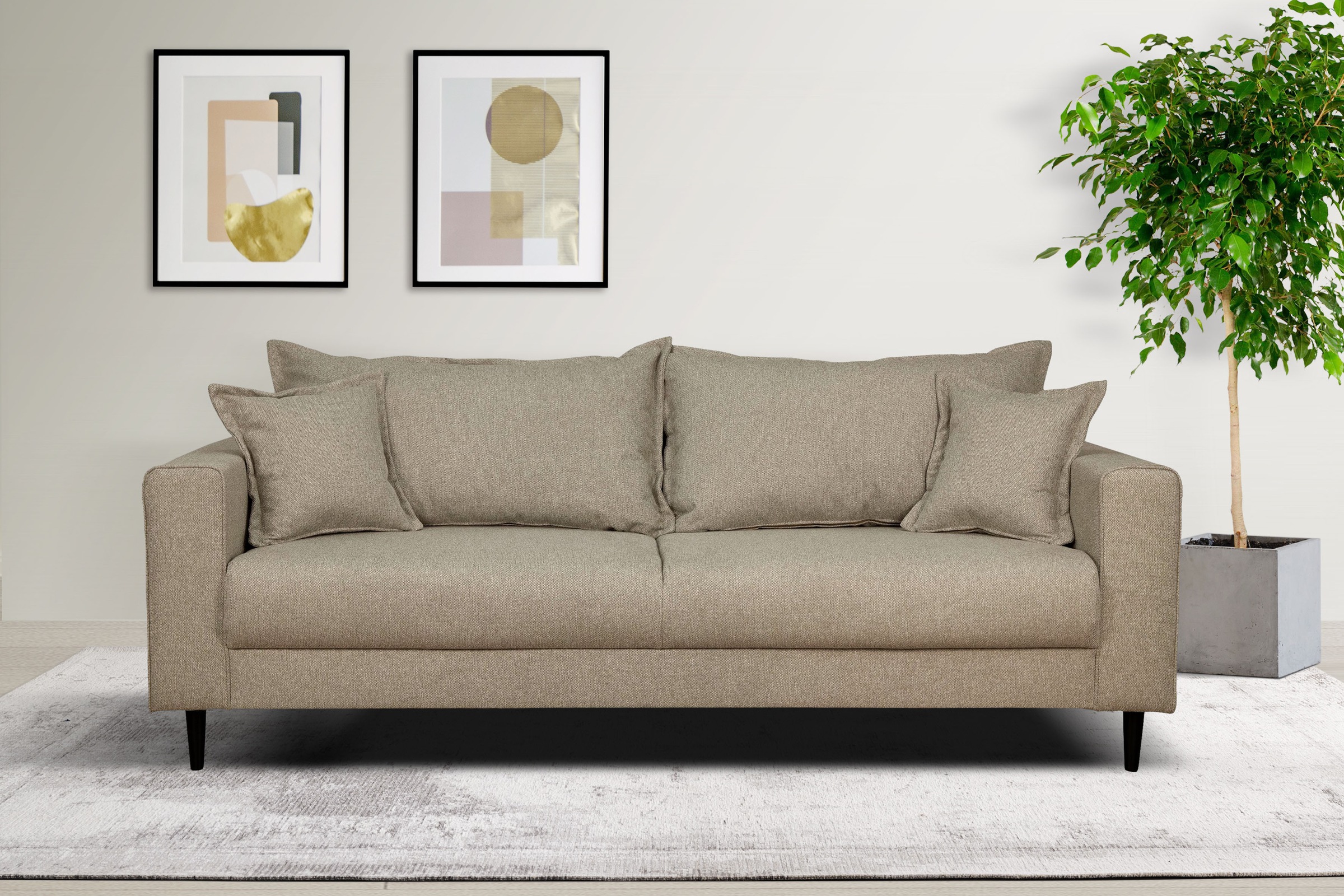 Home affaire 3-Sitzer "VEYRAS, hoher Sitzkomfort, Maße B/T/H: 212/84/76 cm" günstig online kaufen