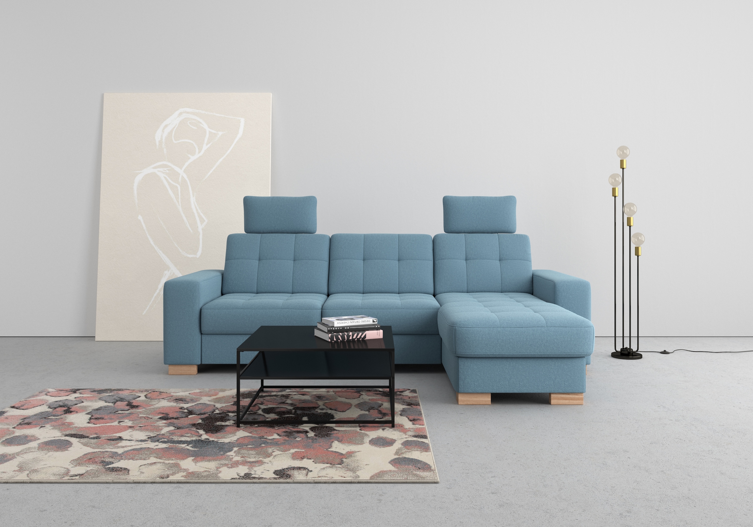 sit&more Ecksofa »Quincy L-Form«, wahlweise mit Bettfunktion und Bettkasten günstig online kaufen