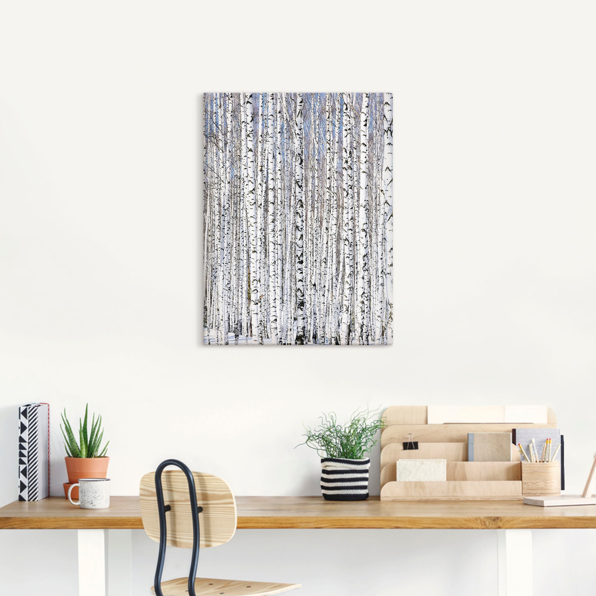 Artland Wandbild »Winterbirkenwald Wintergelassenheit«, Bäume, (1 St.), als Leinwandbild, Poster in verschied. Größen