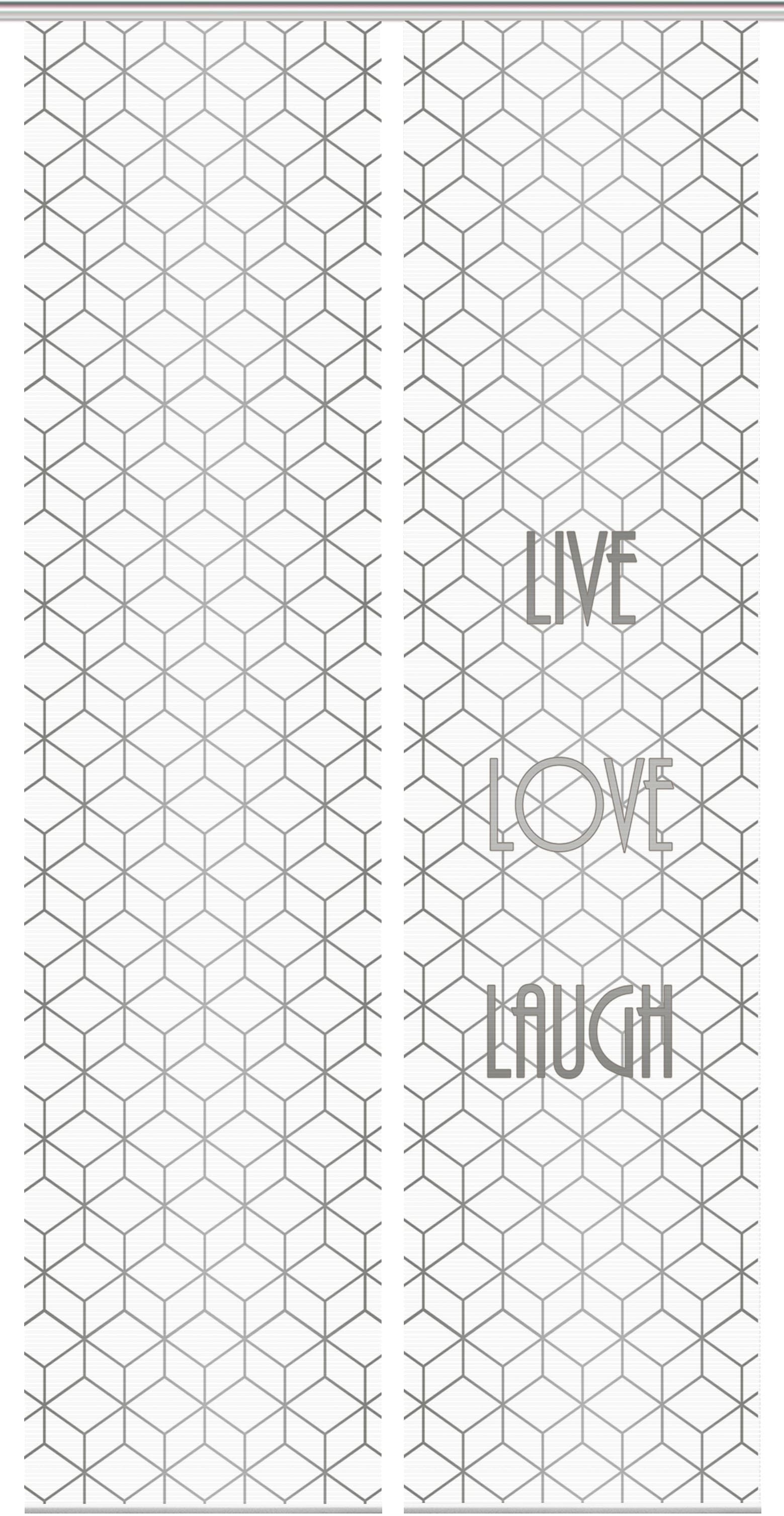 Vision S Schiebegardine »LIVE LOVE LAUGH 2er SET«, (2 St.), Bambus-Optik, Digital  bedruckt bequem und schnell bestellen | Schiebegardinen-Sets