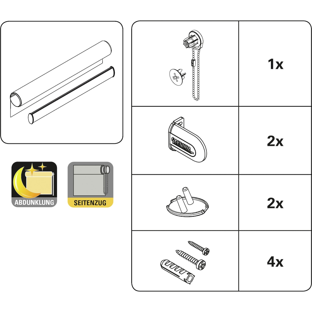 GARDINIA Seitenzugrollo »Uni-Rollo Abdunklung«, verdunkelnd