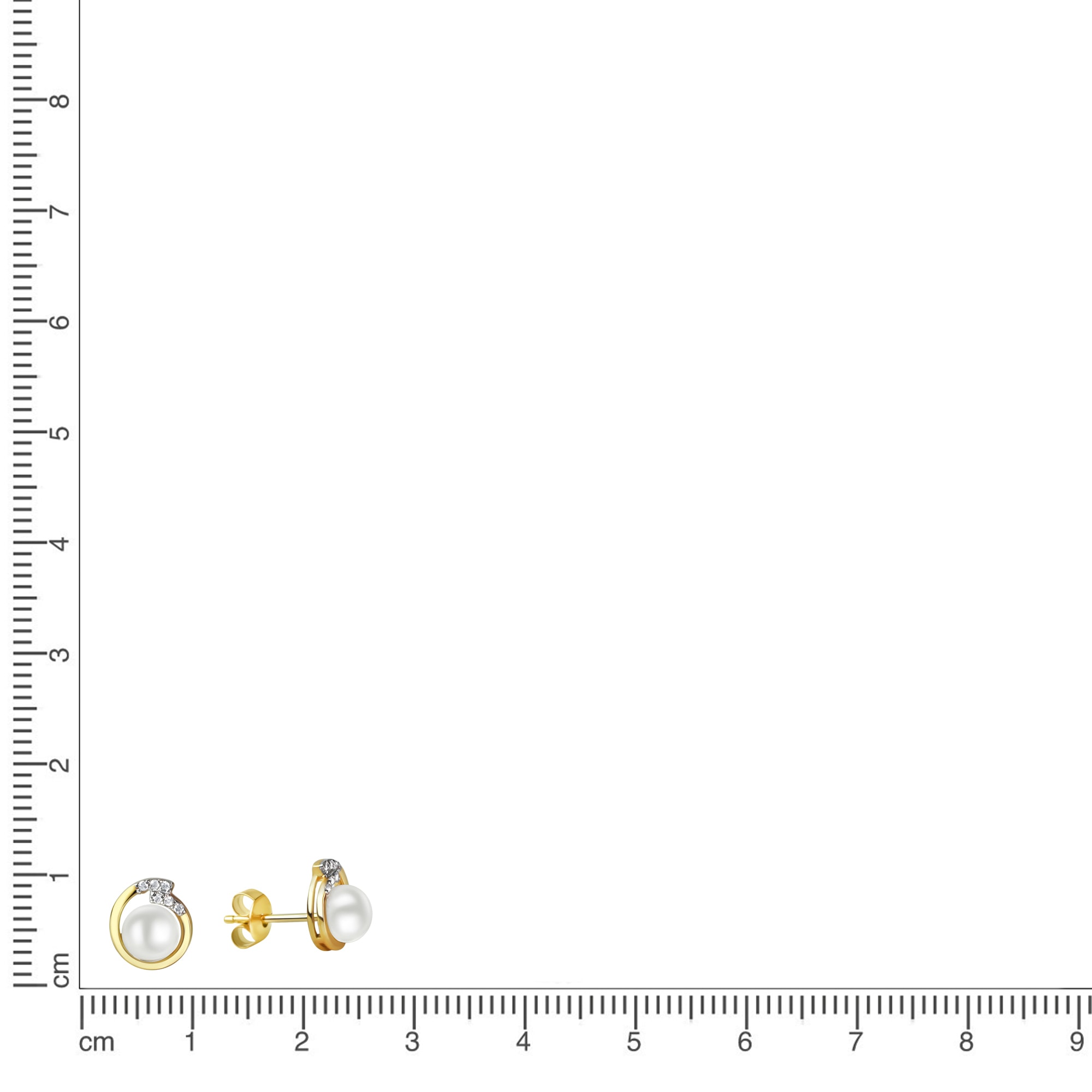 Vivance Paar Ohrstecker »375/- Gelbgold bicolor Zirkona Perle«