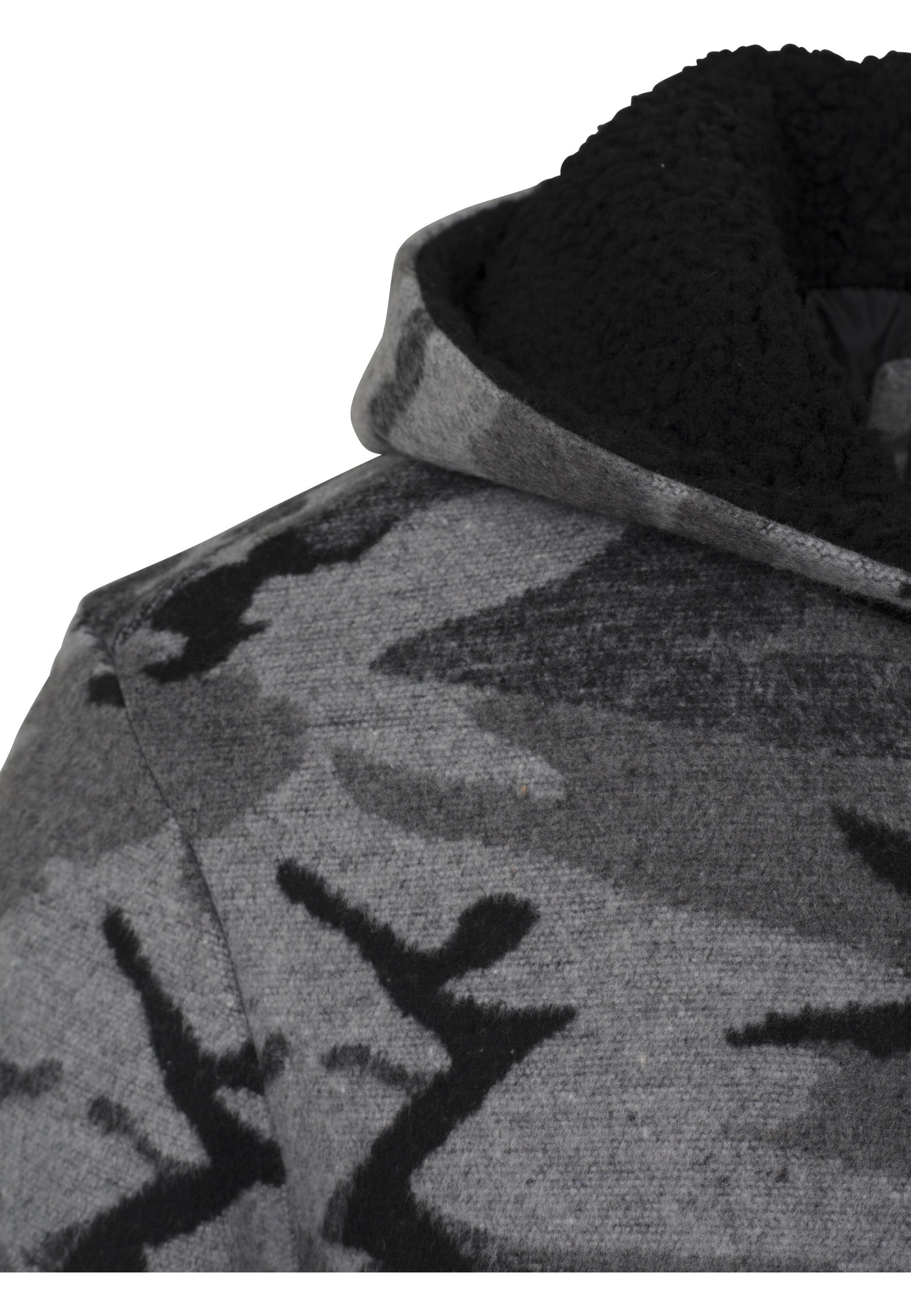 URBAN CLASSICS Winterjacke »Urban Classics Herren Camo Zip Jacket« 1 Stk. tlg. mit Kapuze