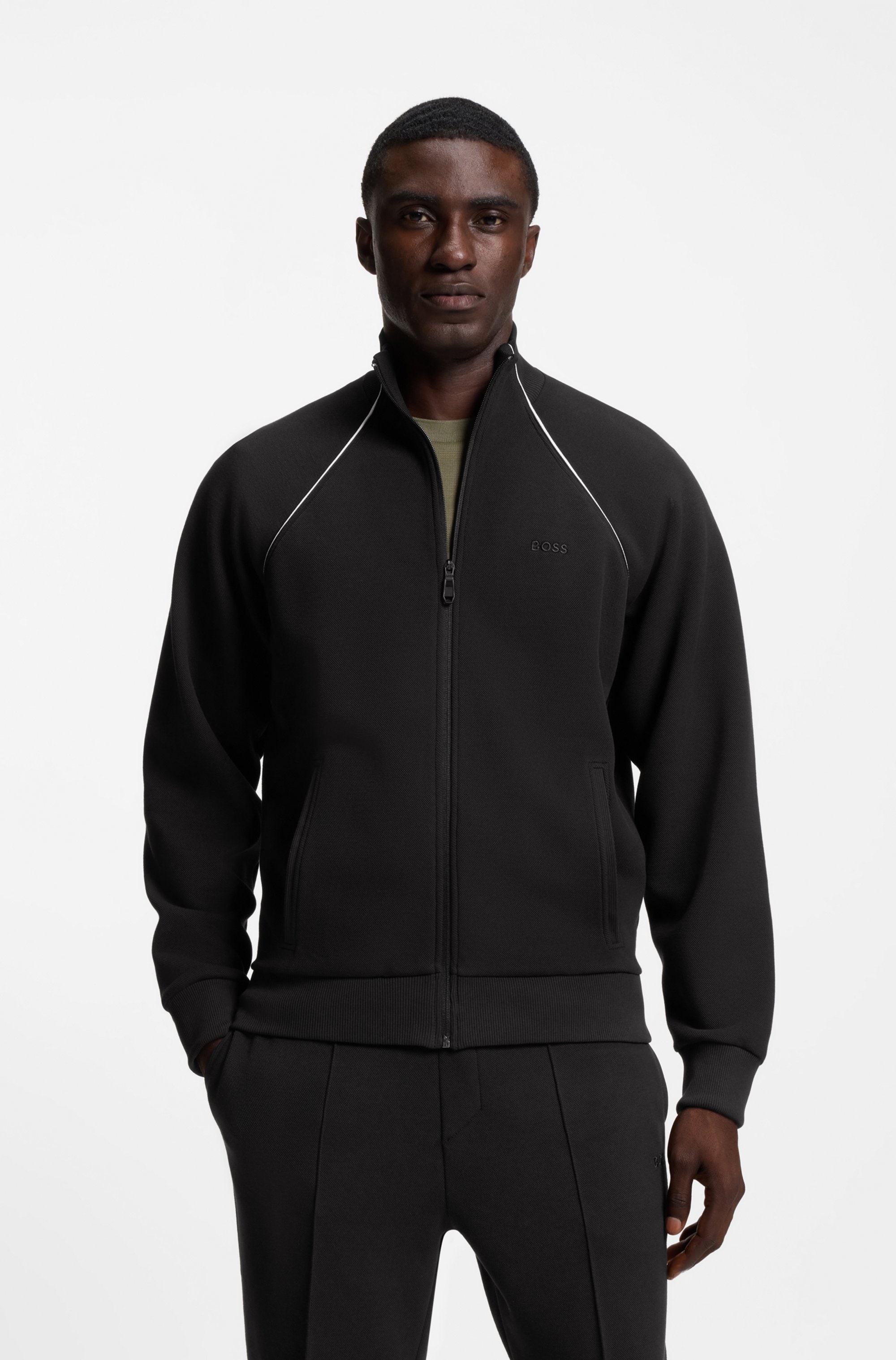 BOSS GREEN Sweatjacke »Skaz« mit Markenlabel