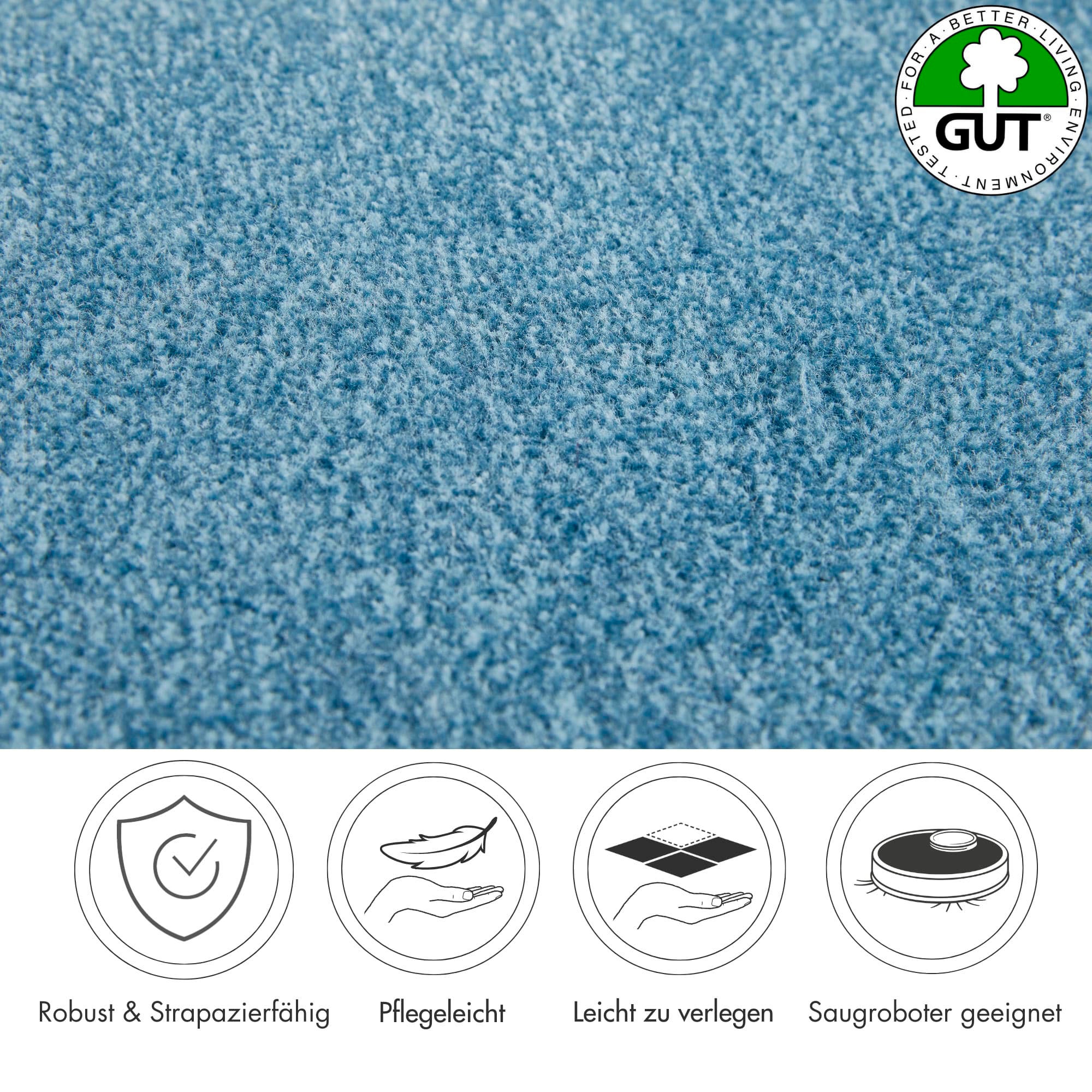 Andiamo Teppichboden »Catania, Velours, Made in Belgium«, rechteckig, 7,5 mm Höhe, meliert, Breite 400 cm oder 500 cm, strapazierfähig & pflegeleicht