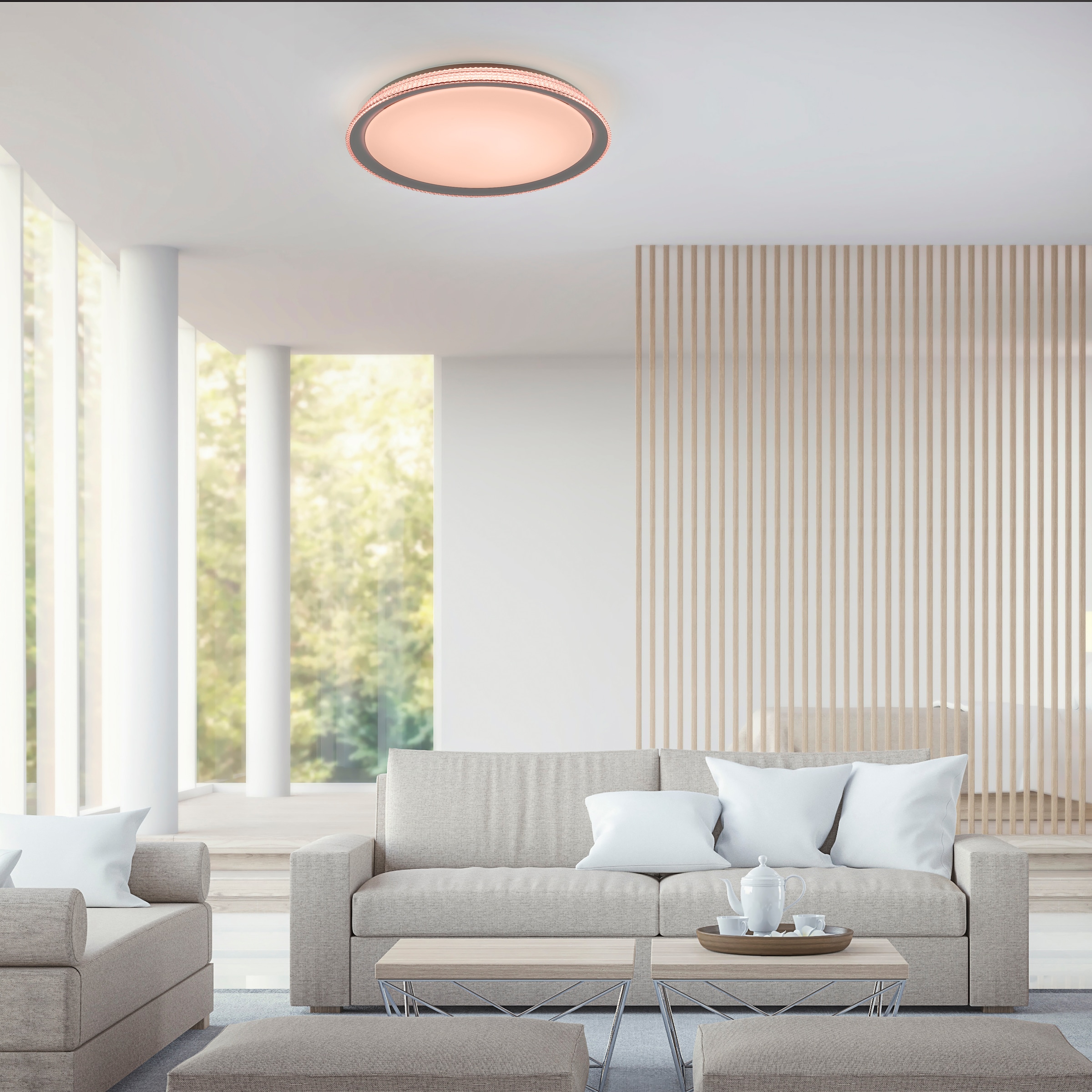 JUST LIGHT Deckenleuchte »Ls-KARI«, 1 flammig, Leuchtmittel LED-Board | LED fest integriert, RGB+tunable white, Infrarot inkl., Fernbedienung, Smarthome fähig