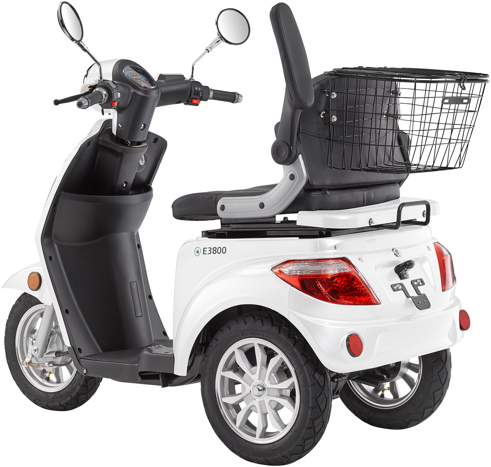 Luxxon Elektromobil »E3800«, (Elektroroller, Korb), bis zu 65 km Reichweite, Elektro Dreirad, Seniorenmobil