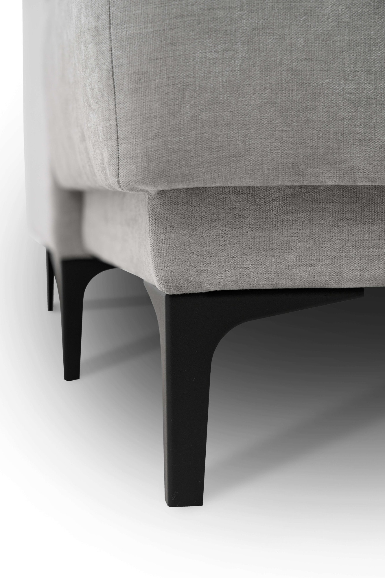 Places of Style Wohnlandschaft »XXL Sofa Oland, Struktur, Flachgewebe, Luxus-Microfaser, Boucle«, U-Form, 342 cm, Wellenunterfederung, Skandi-Design, Metallfüße