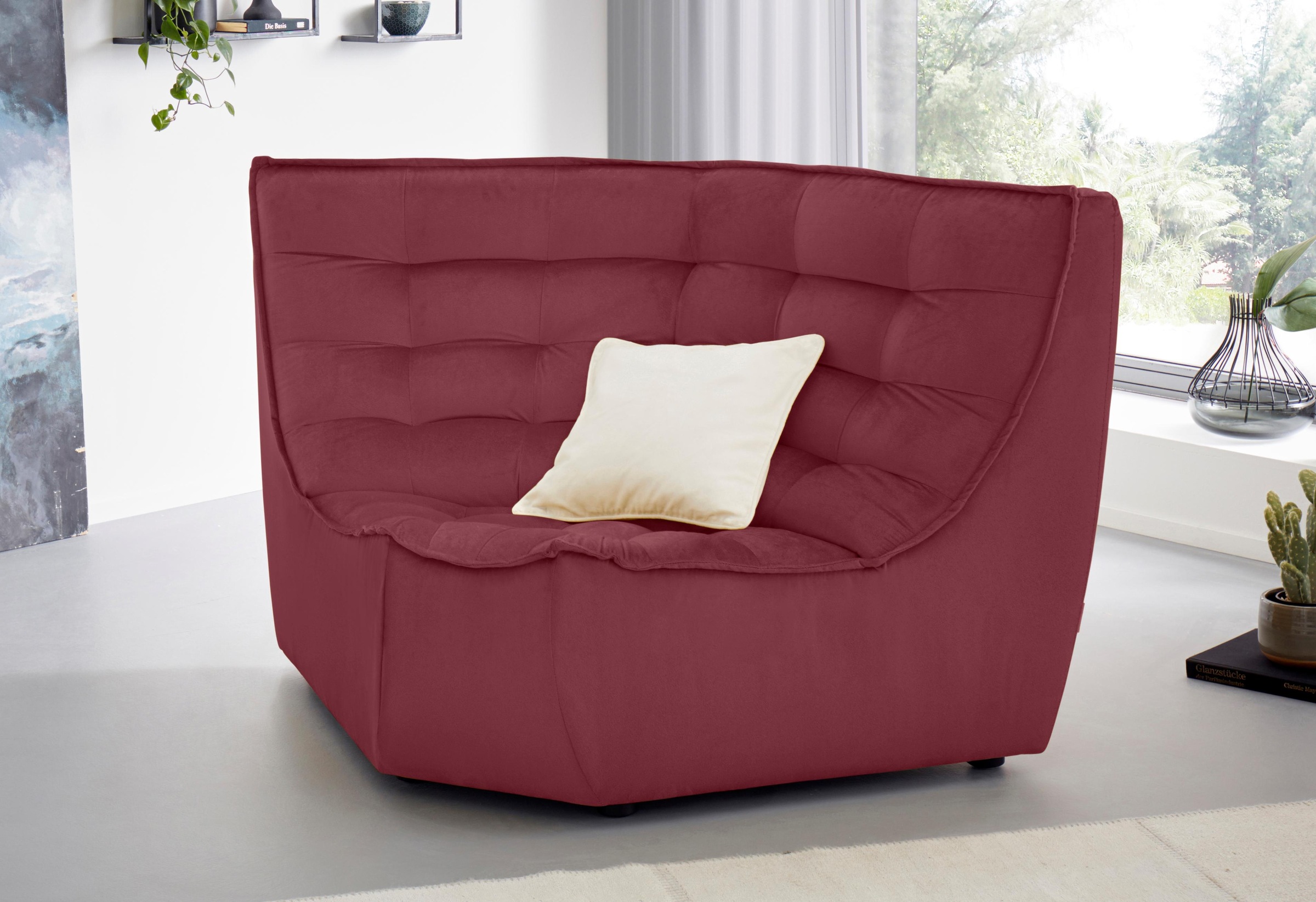 CALIA ITALIA Ecksofa »Banjo, Eckelement, tolles Design und hoher Sitzkomfor günstig online kaufen