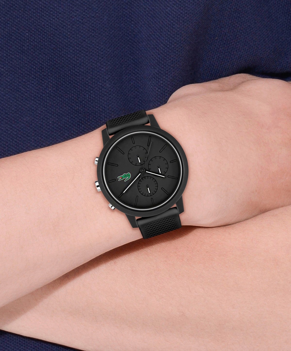 Lacoste Chronograph »LACOSTE.12.12 CHRONO«, Quarzuhr, Armbanduhr, Herrenuhr, Stoppfunktion, Silikonarmband