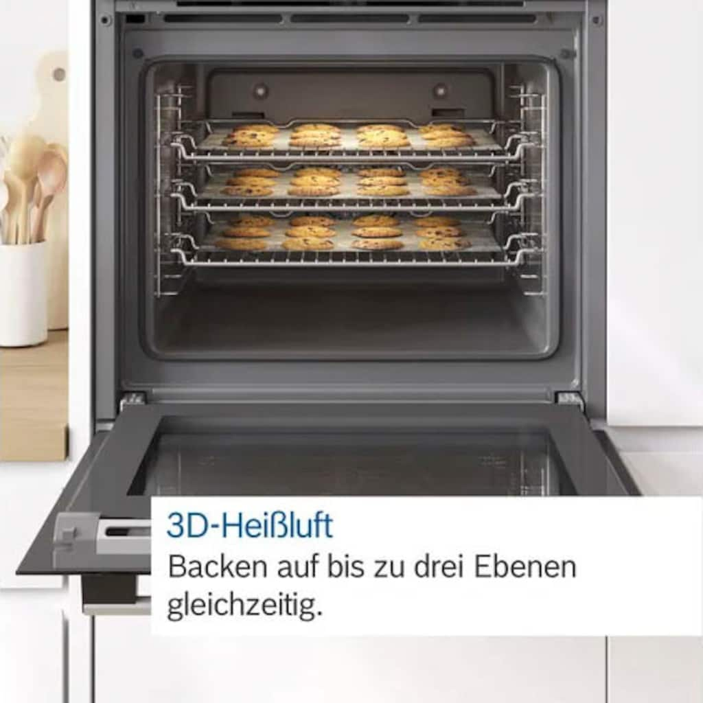 BOSCH Backofen-Set »HBD634CS81«, HBA537BS0, mit Teleskopauszug nachrüstbar, ecoClean Direct