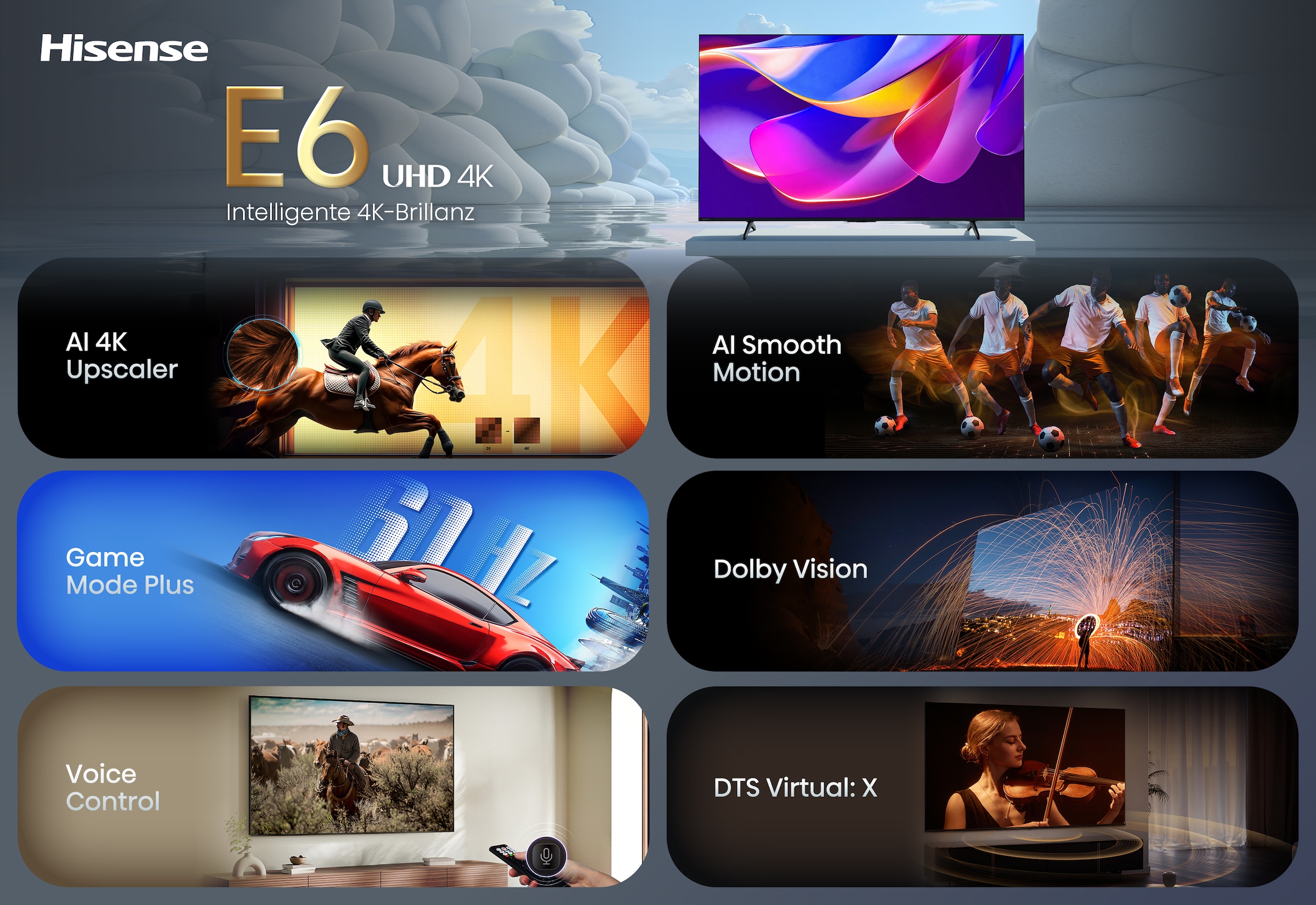 Hisense DLED-Fernseher »55E6DS« 139 cm/55 ″ Smart-TV