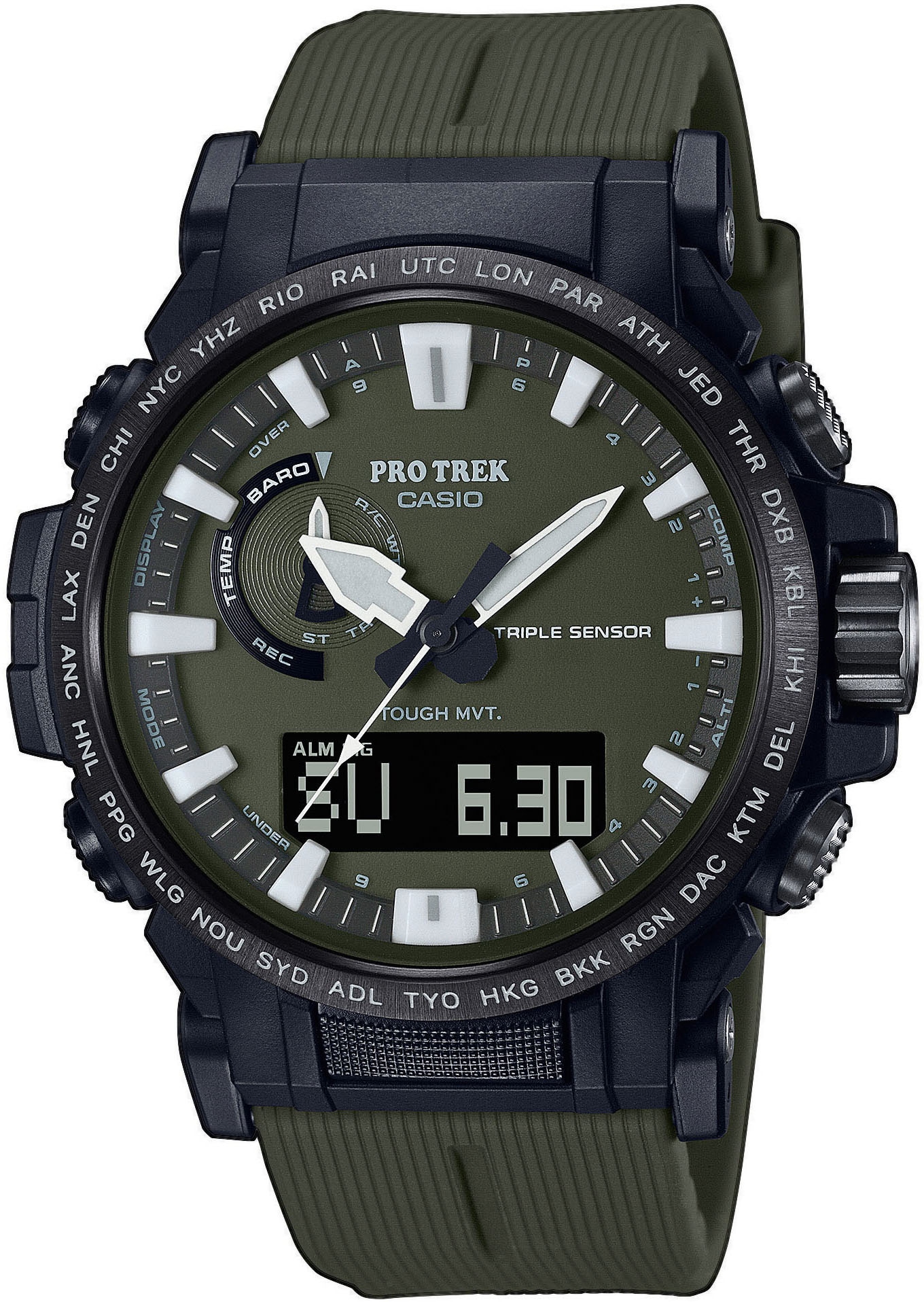 CASIO PRO TREK Funkchronograph, Armbanduhr, Herrenuhr, Funk, Solar, Stoppfunktion, digital
