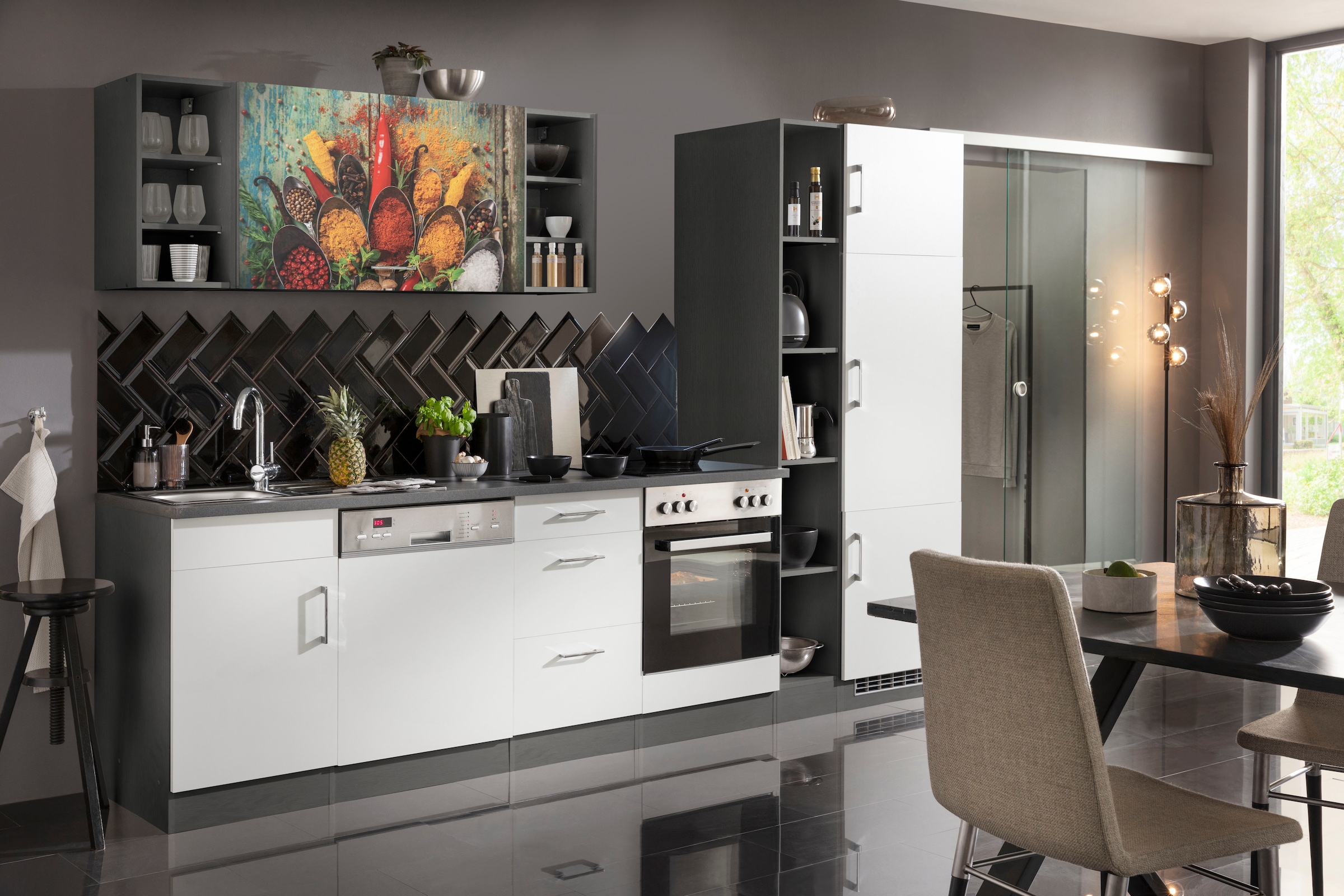 KOCHSTATION Küchenzeile »KS-Paris – Küchen mit einzigartigen Fotomotiven au günstig online kaufen