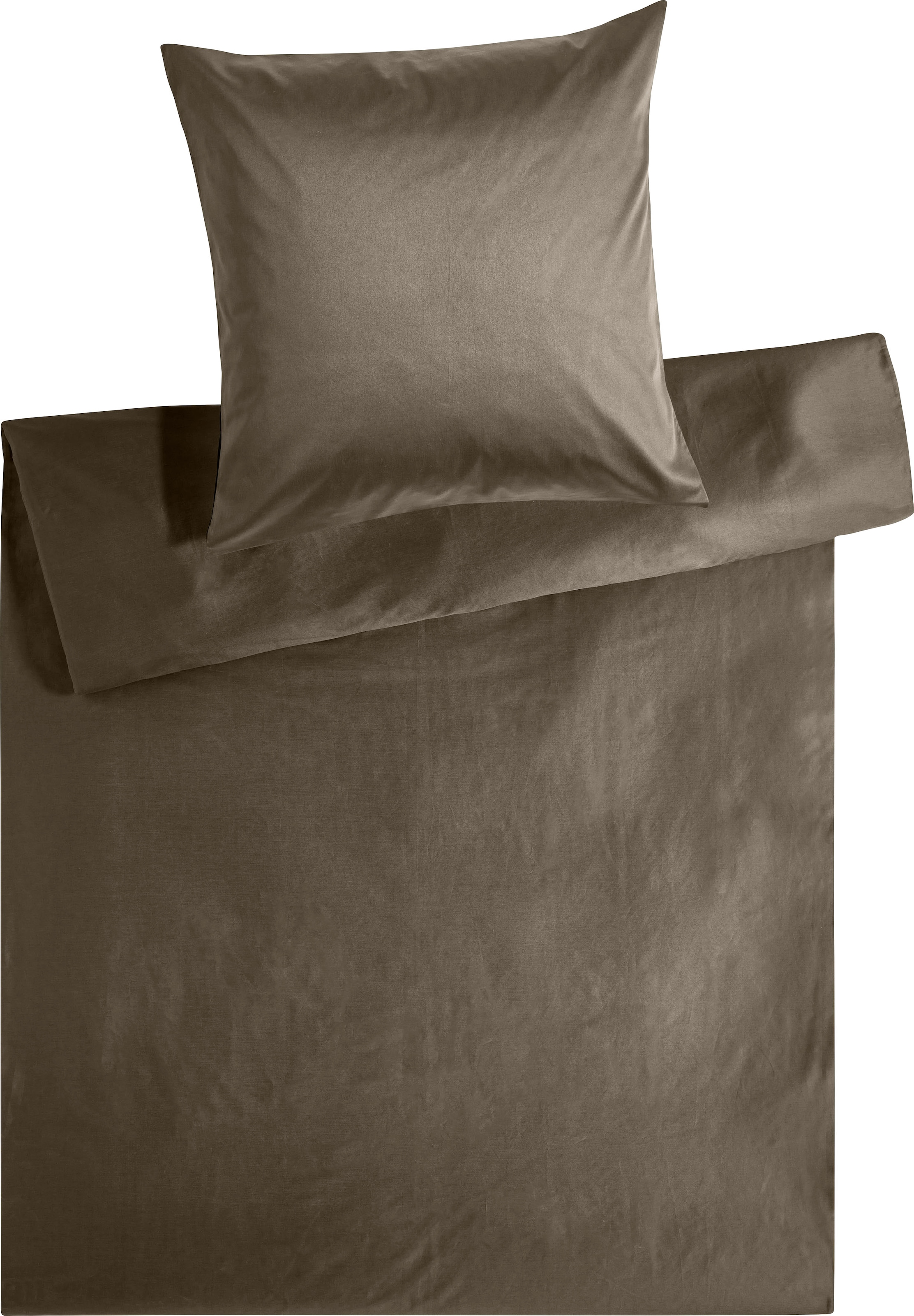 Kneer Bettwäsche »Edel-Satin Uni in 135x200, 155x220 oder 200x200 cm«, (2 tlg.), Bettwäsche aus Baumwolle in Satin-Qualität, unifarbene Bettwäsche