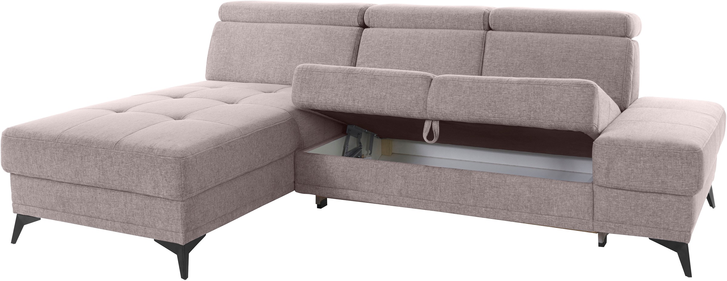 INOSIGN Ecksofa »Cardiz L-Form«, inkl.Kopfteilverstellung und Federkern wahlweise mit Bettfunktion