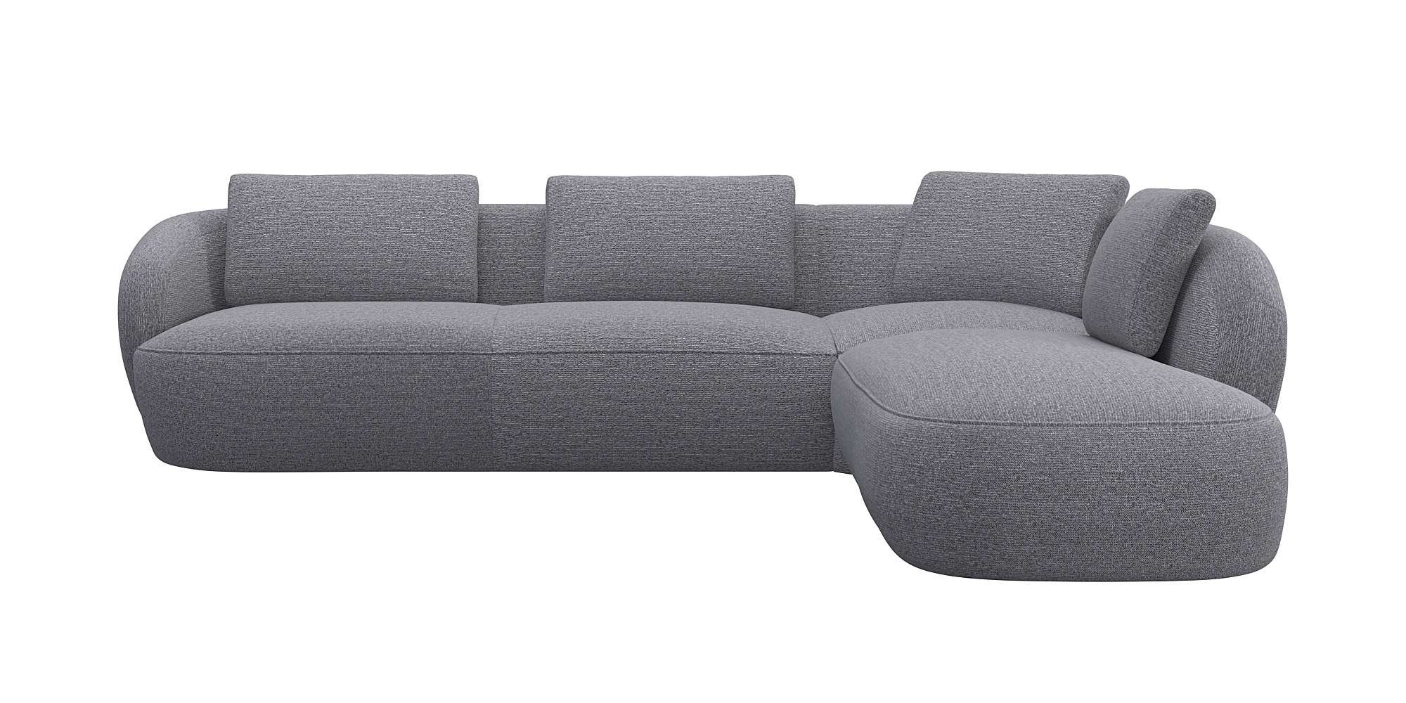 FLEXLUX Ecksofa »Torino, rund, L-Form, Sofa-Ecke mit Ottomane«, Modernes, o günstig online kaufen