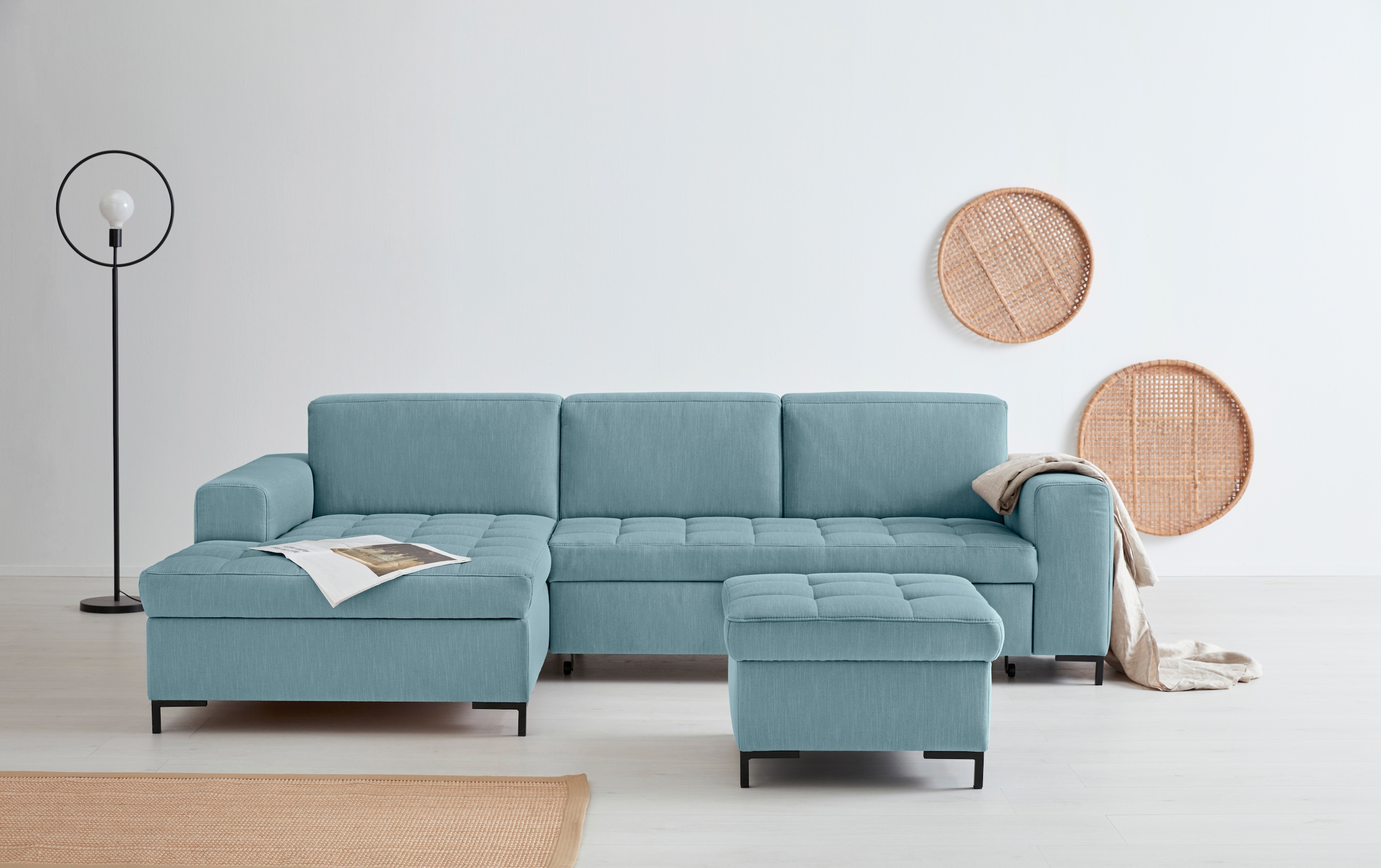 OTTO products Ecksofa »Grazzo L-Form«, hochwertige Stoffe aus recyceltem Ma günstig online kaufen