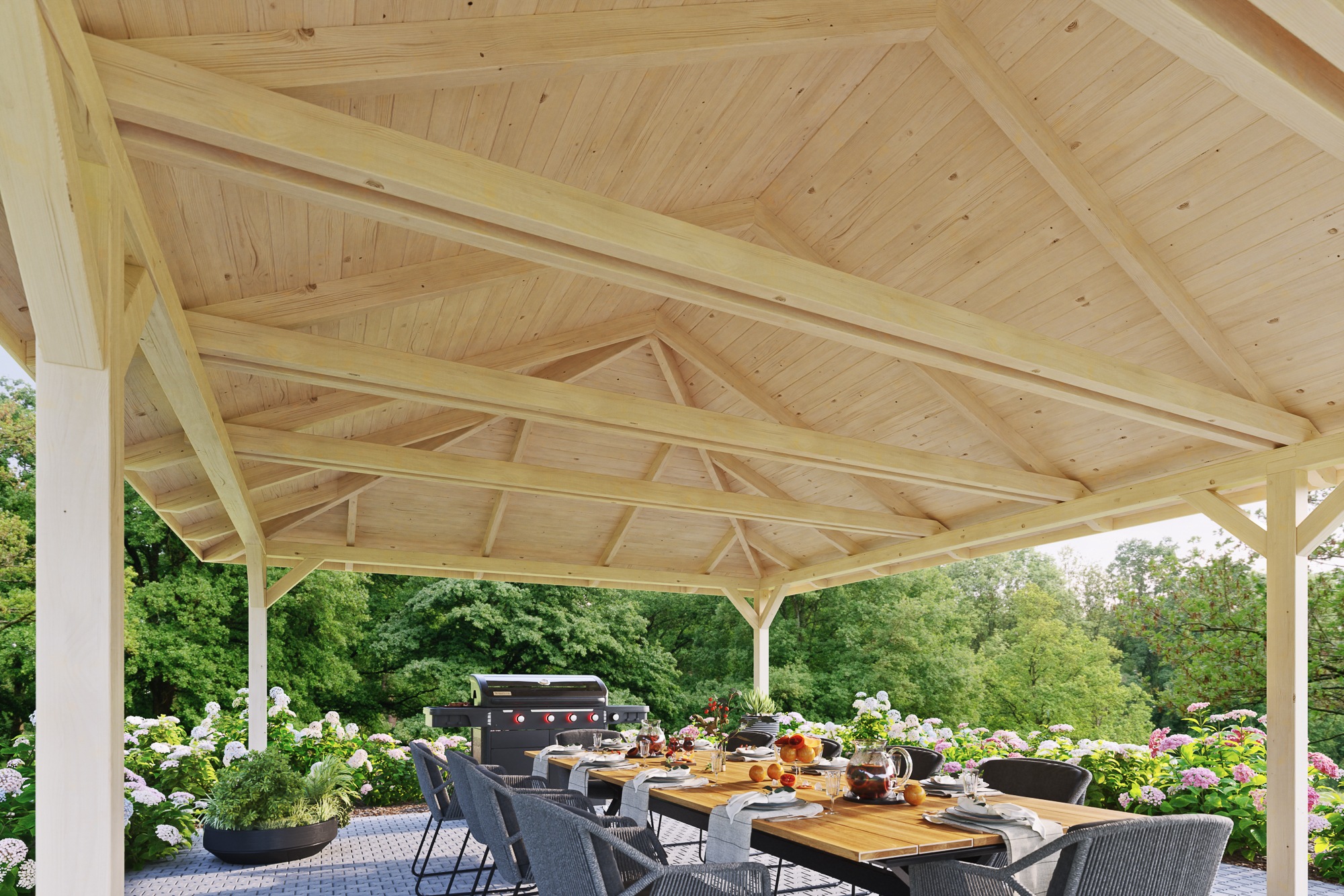 Skanholz Holzpavillon »Orleans 1«, Leimholz, 294 x 576 cm
