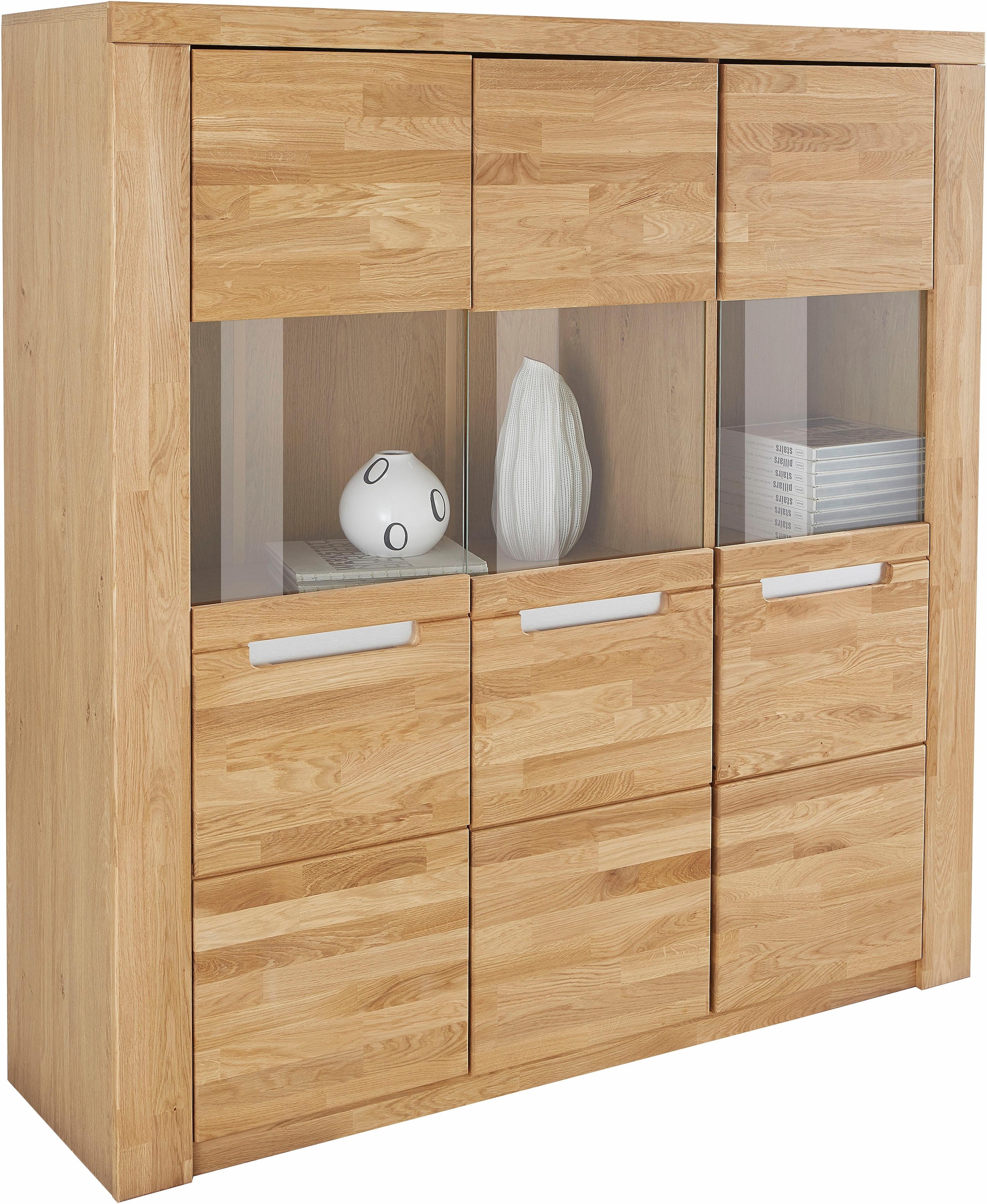 Home affaire Highboard »Kolding«, Breite 140 cm mit 3 Glastüren