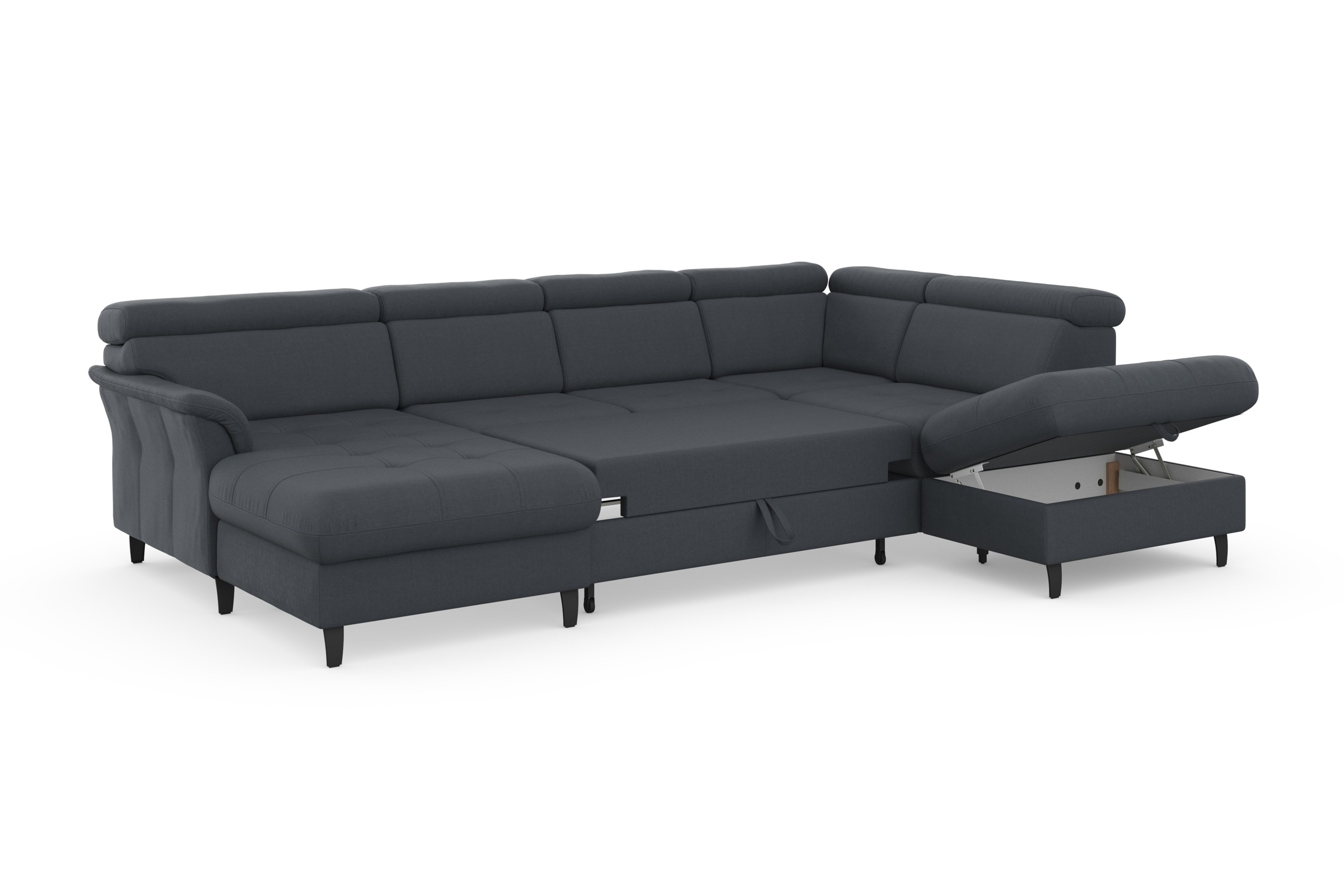 sit&more Wohnlandschaft »Marano U-Form«, inklusive Kopfteilverstellung, wahlweise mit Bettfunktion, Bettkasten