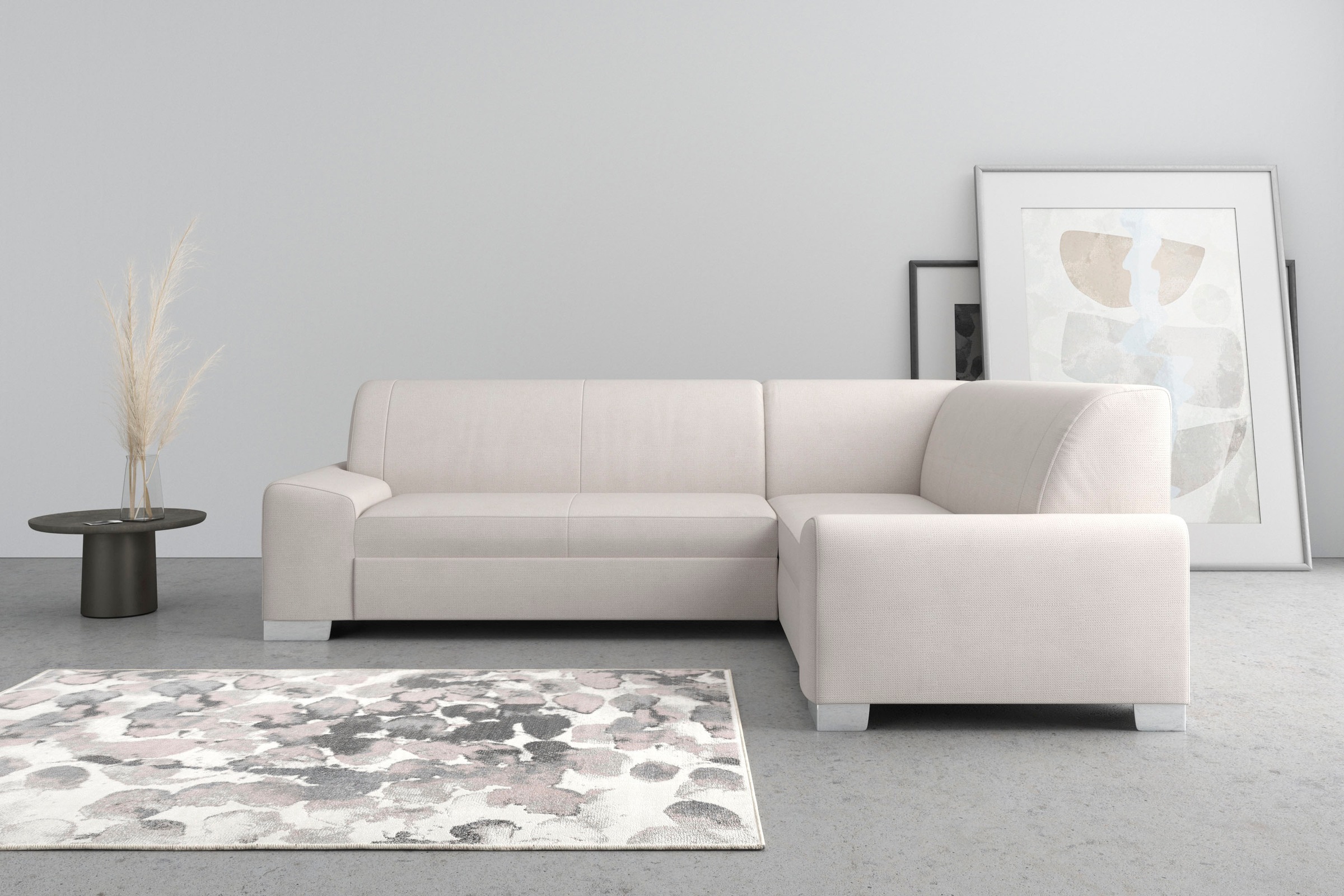 DOMO collection Ecksofa »Anzio in kubischer Formensprache, flache Armlehnen günstig online kaufen